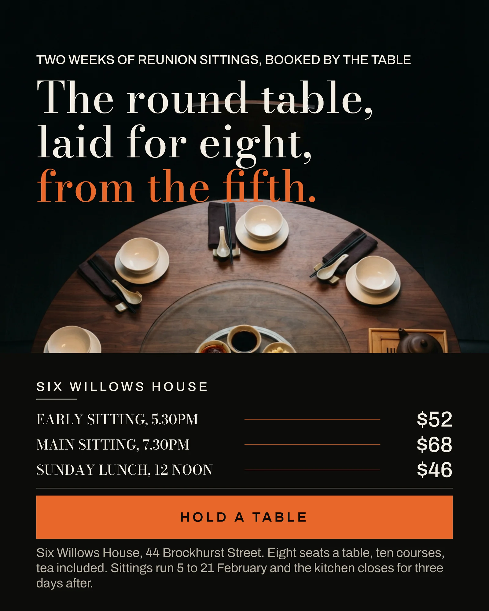 Ink Persimmon Tariff Plate Reunion Dinner Sittings Facebook Ad — 4:5 Facebook ad template