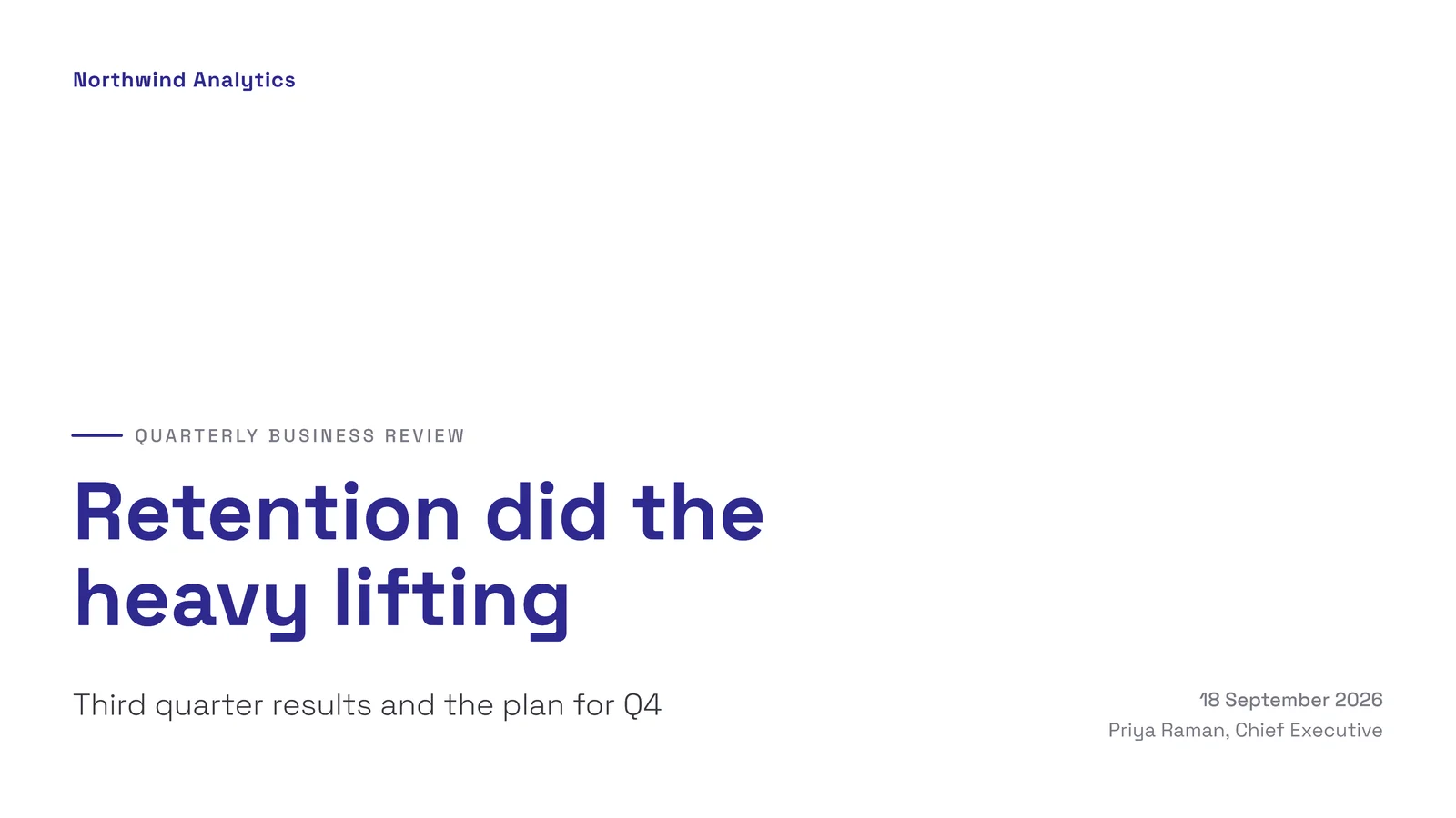 Left Aligned Title Slide — 16:9 Slide template