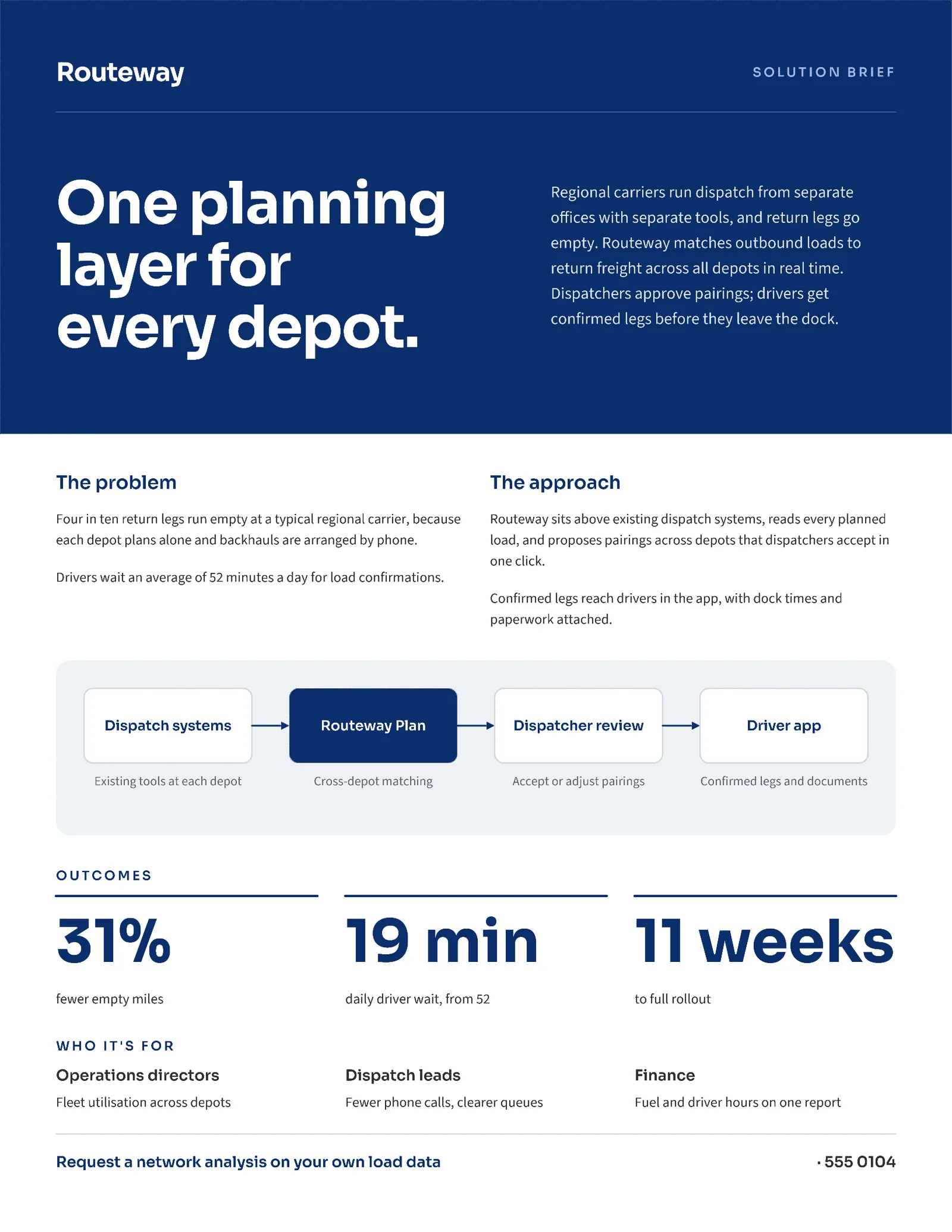Solution Brief Freight Planning Sheet — 2-page One pager template, page 2 of 2