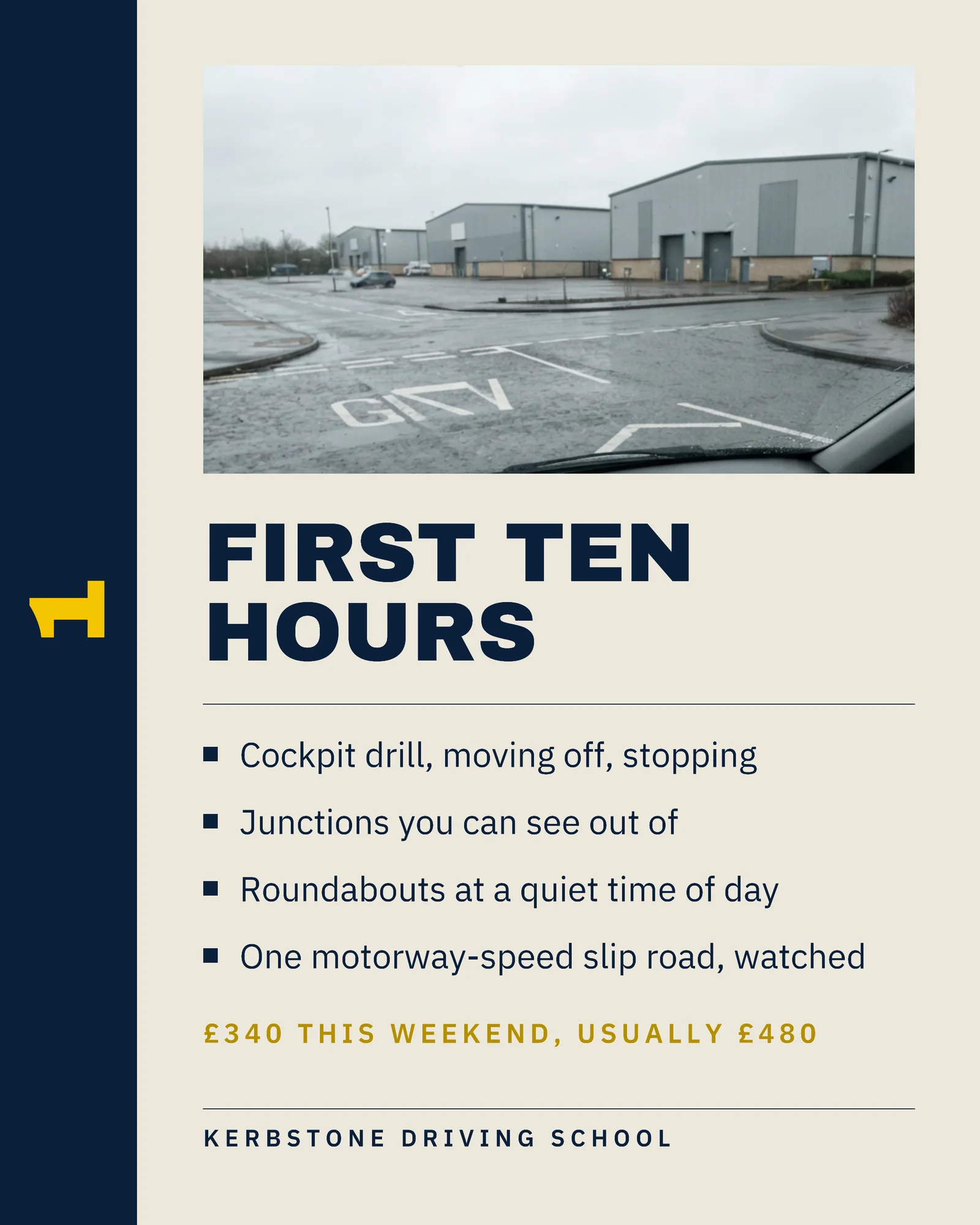 Navy Signal Step Ladder Driving School Black Friday Hours Facebook Carousel — 5-panel Facebook carousel carousel template, page 2 of 5