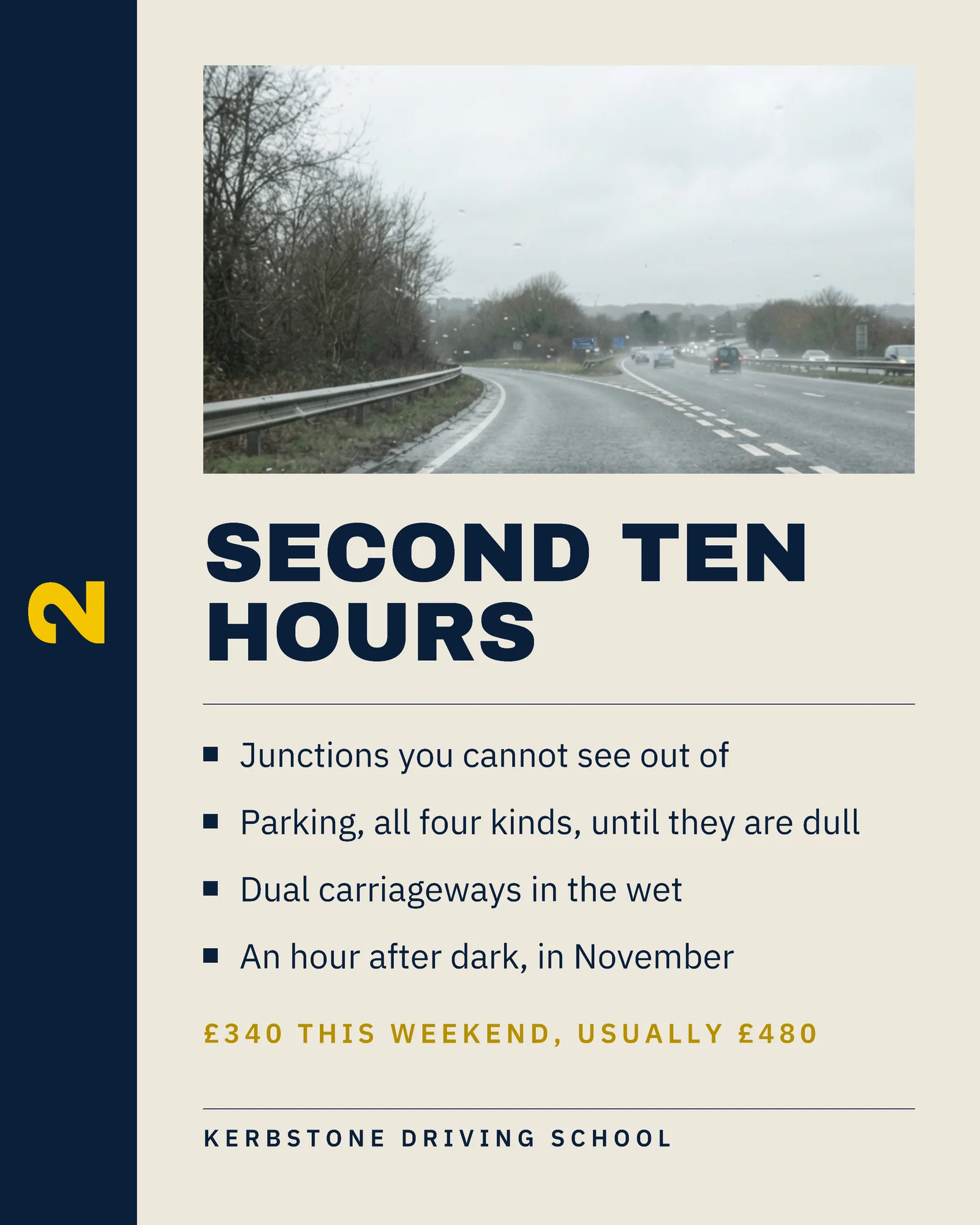 Navy Signal Step Ladder Driving School Black Friday Hours Facebook Carousel — 5-panel Facebook carousel carousel template, page 3 of 5