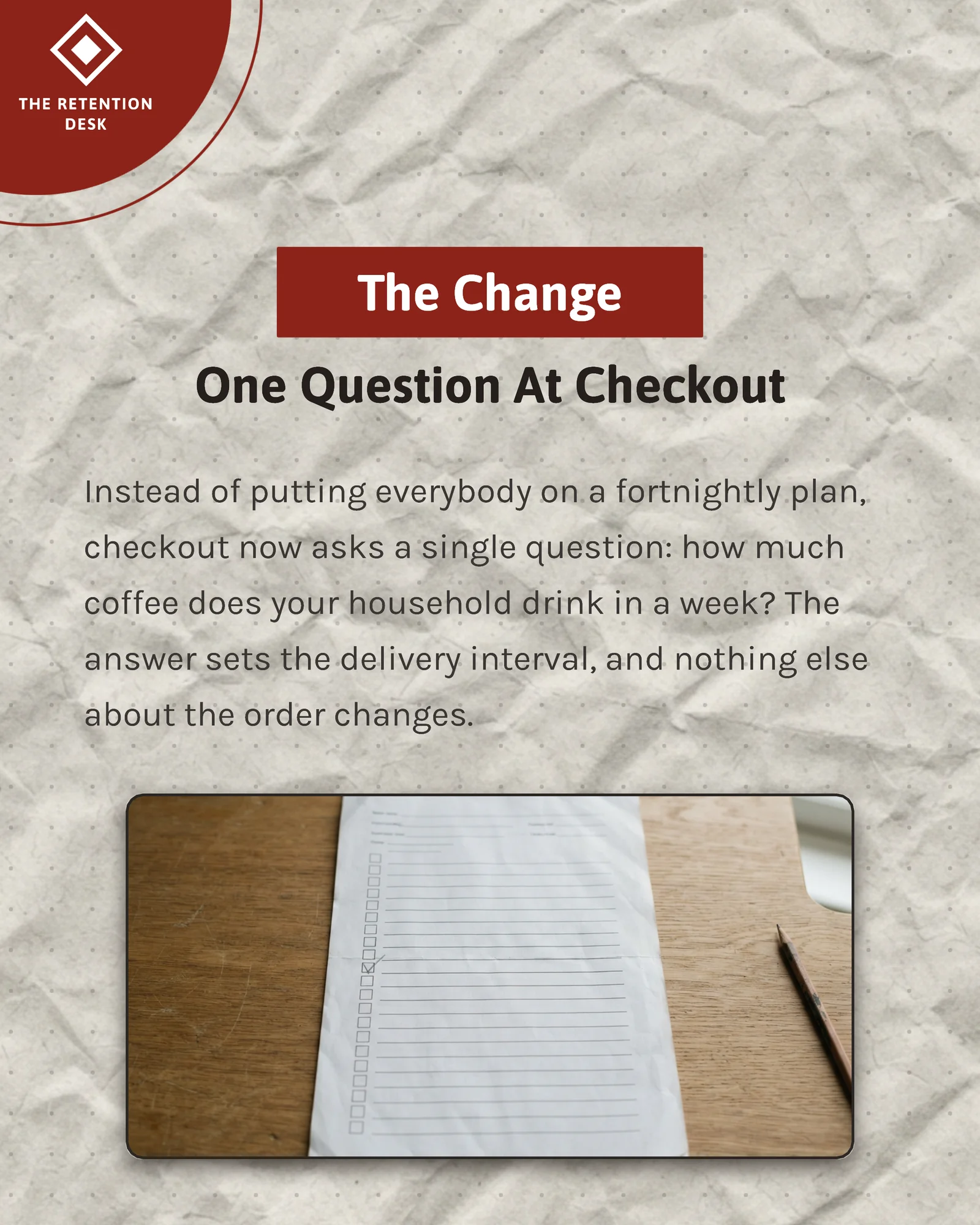Oxblood paper subscription teardown carousel — 5-panel Instagram carousel carousel template, page 3 of 5