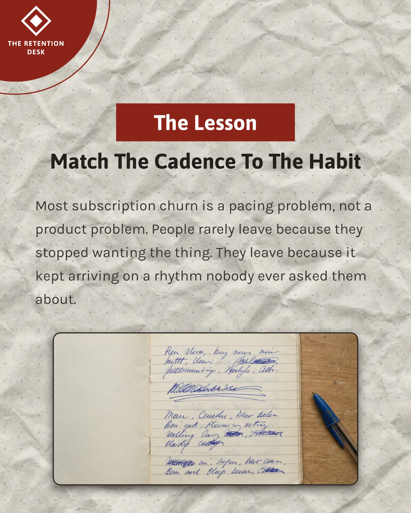 Oxblood paper subscription teardown carousel — 5-panel Instagram carousel carousel template, page 5 of 5