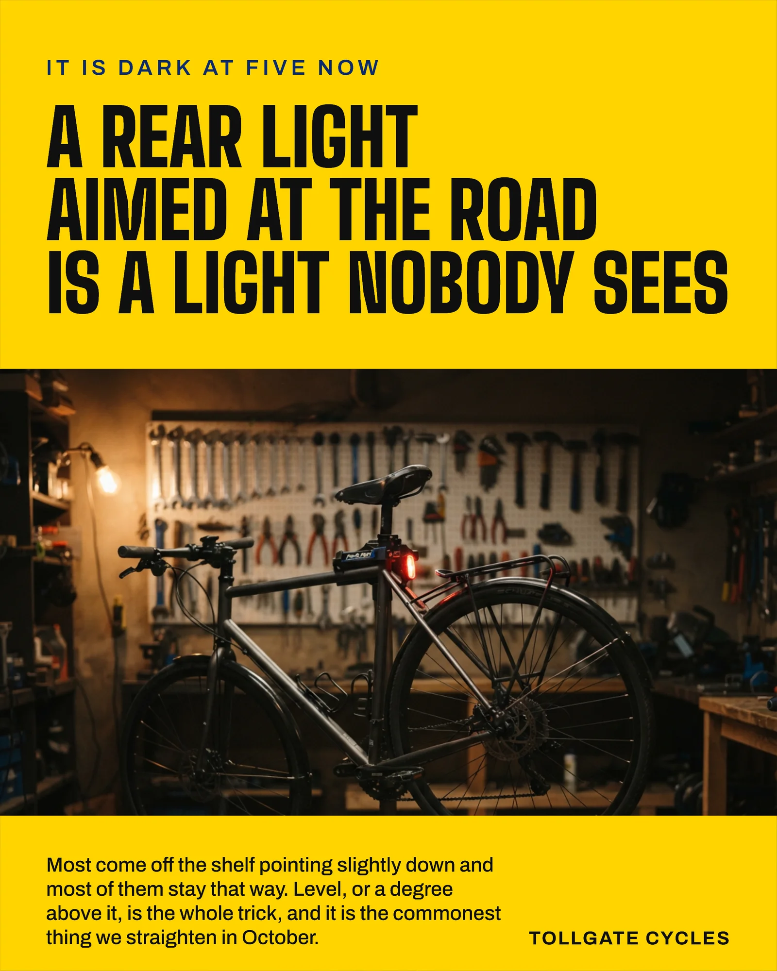 Signal Yellow Top Band Bike Shop Lights Instagram Post — 4:5 Instagram post template
