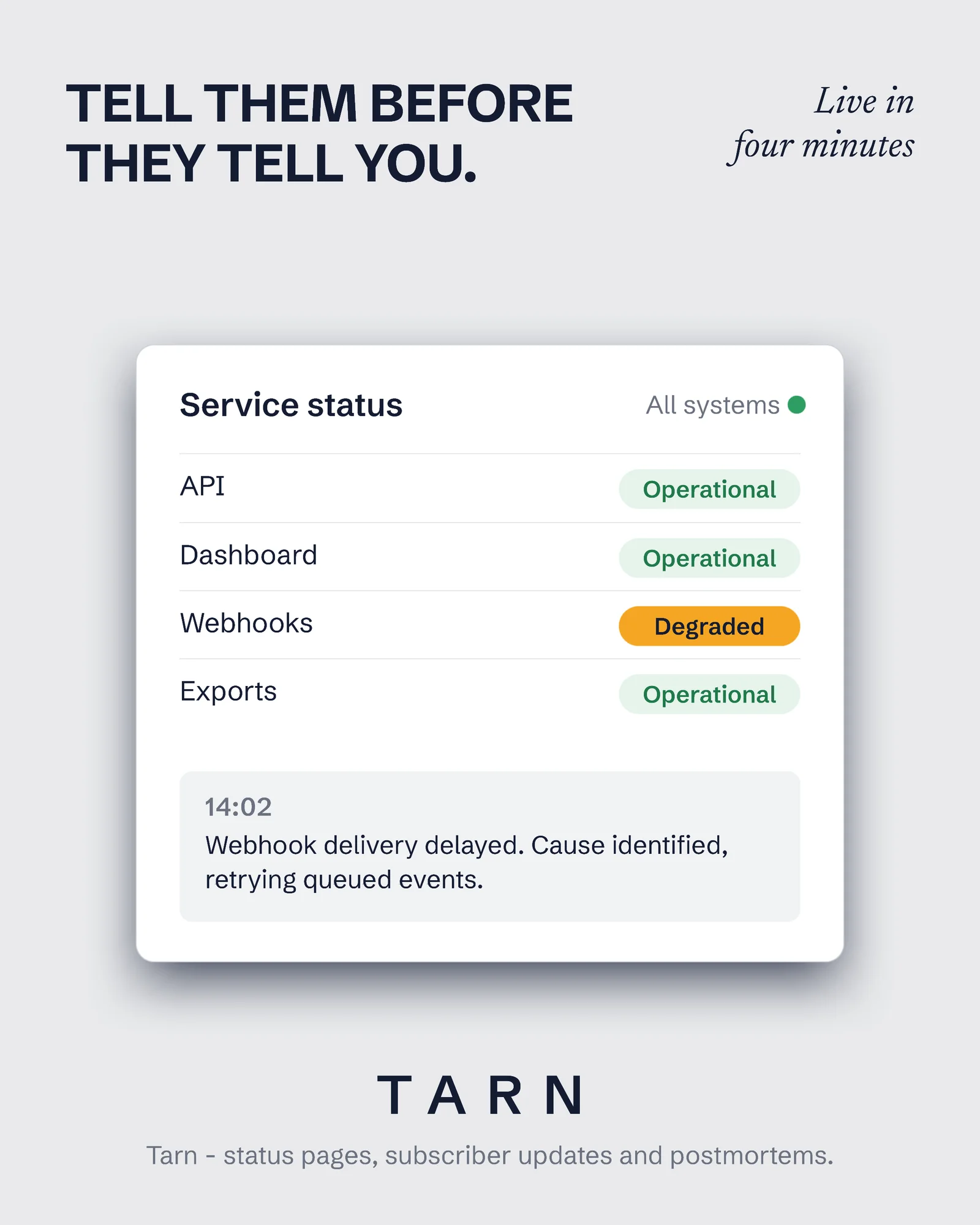 Single floating status panel — 4:5 Instagram ad template