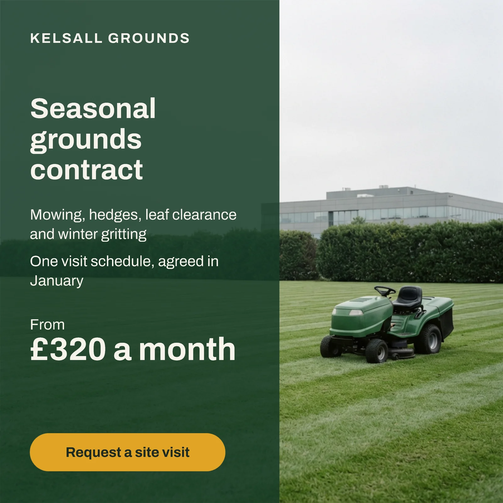 Green split grounds contract — 1:1 Instagram ad template