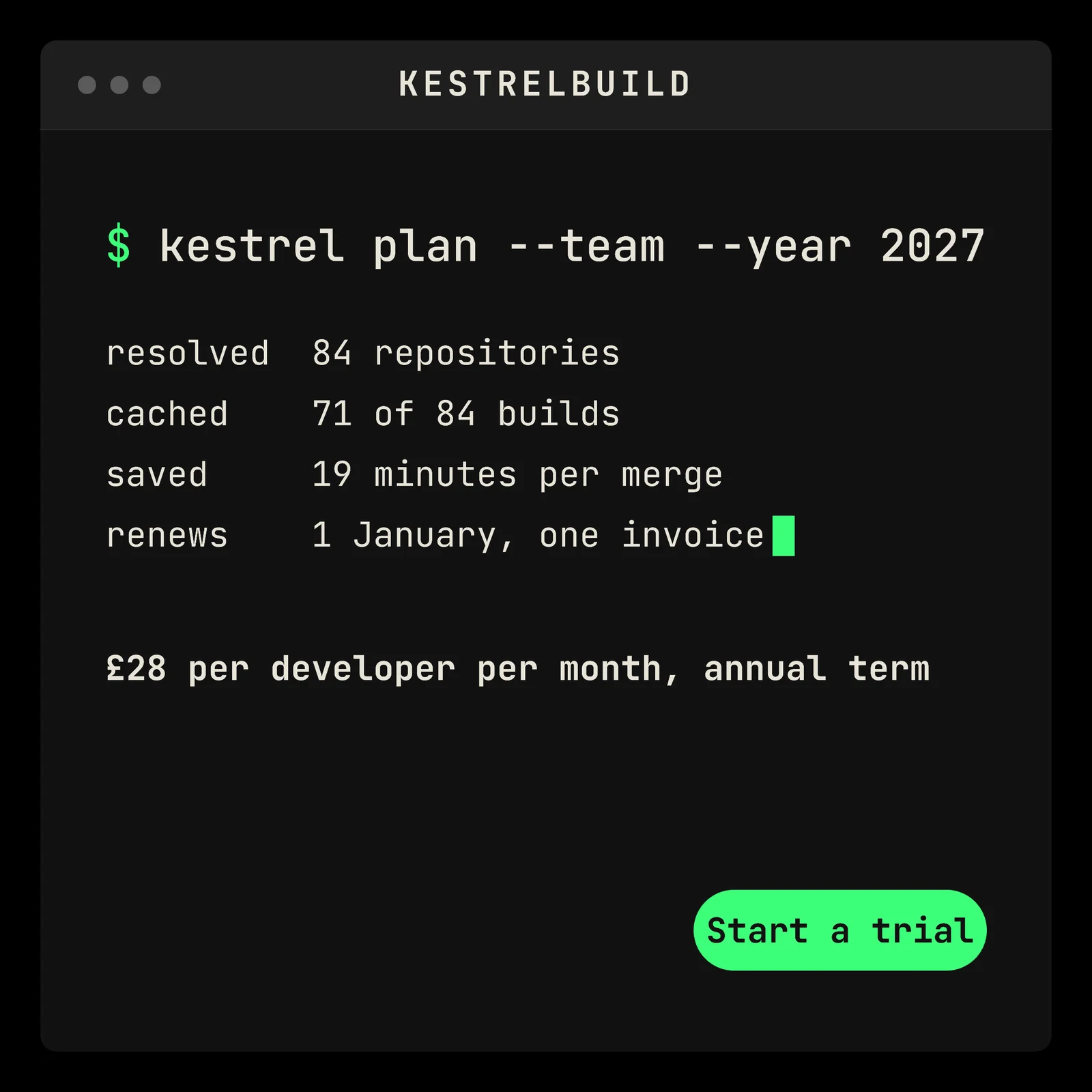 Team Seats Terminal Devtools LinkedIn Ad — 1:1 LinkedIn ad template