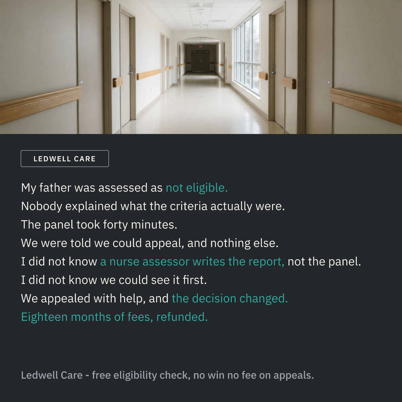 Corridor photo long copy — 1:1 Instagram ad template