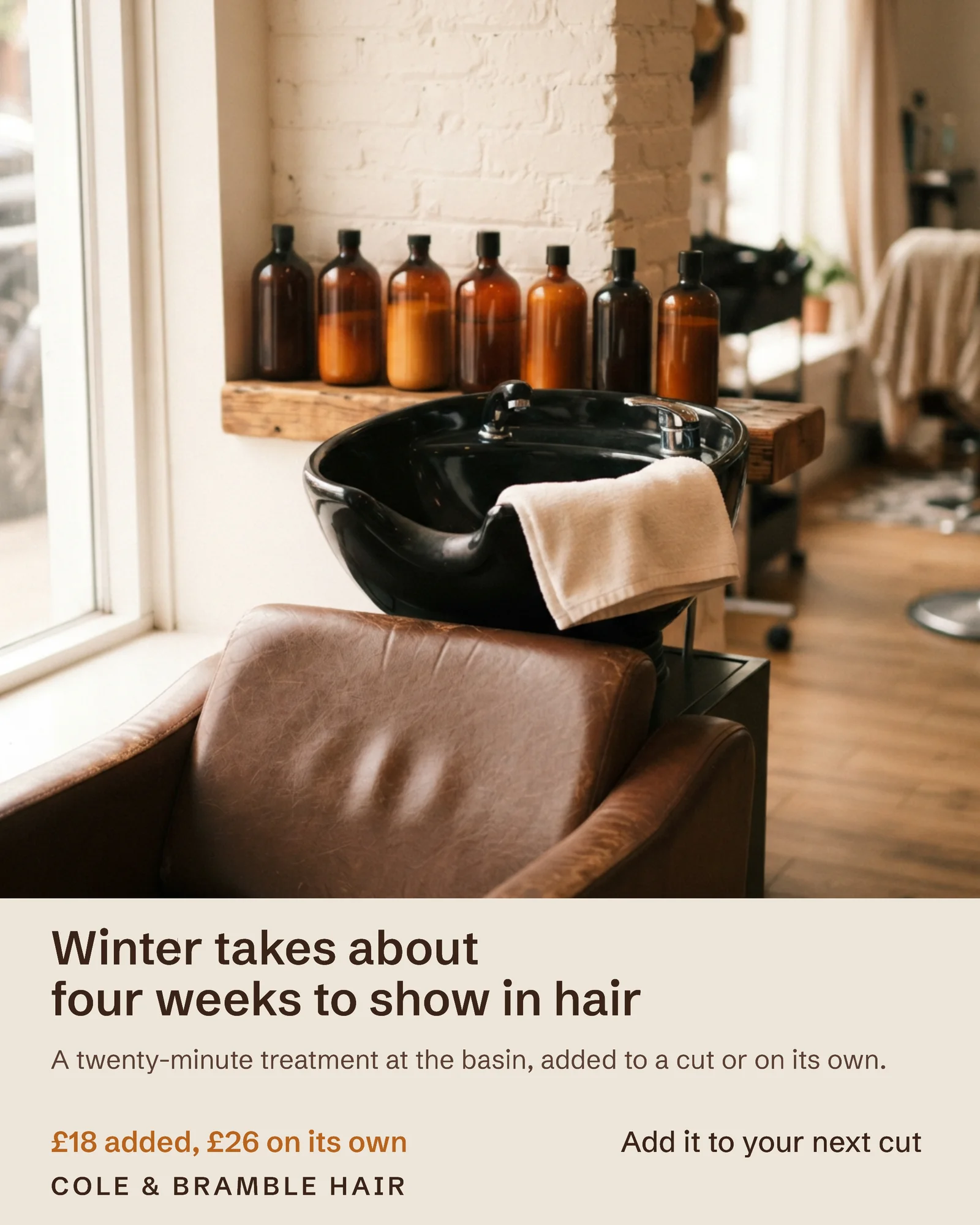 Hair Salon Winter Conditioning Facebook Ad — 4:5 Facebook ad template
