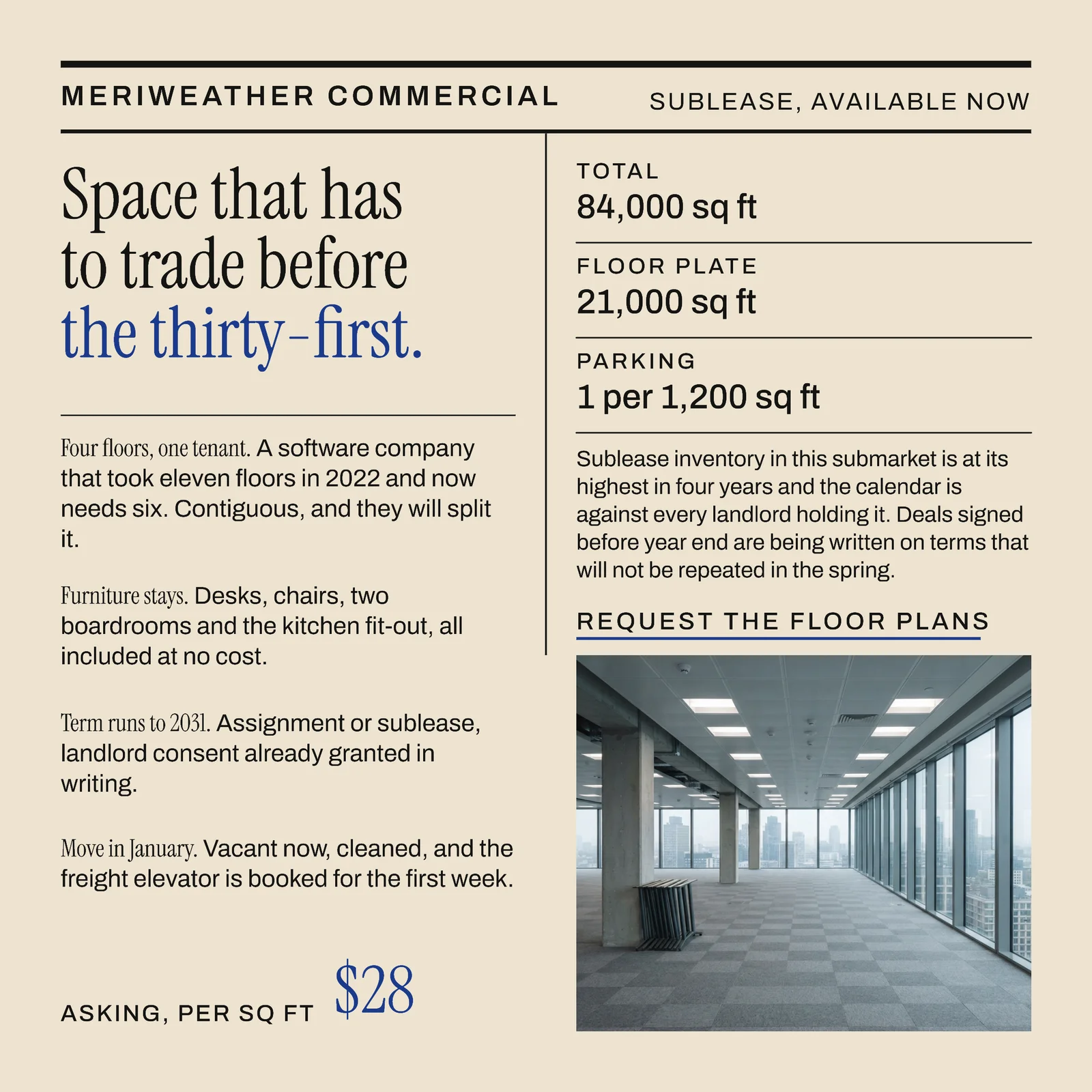 Commercial Sublease Year End Classified LinkedIn Ad — 1:1 LinkedIn ad template