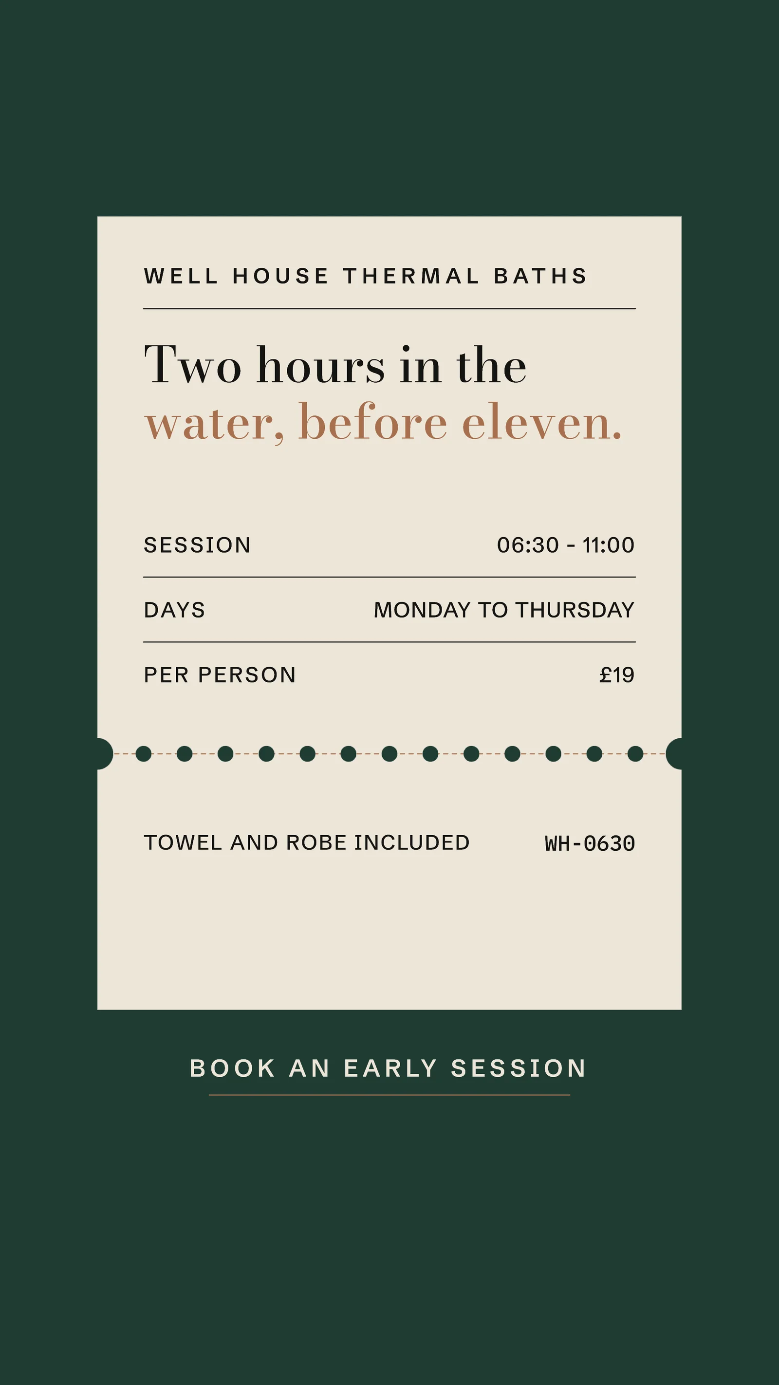 Thermal Spa Ticket Stub Story — 9:16 Instagram story template