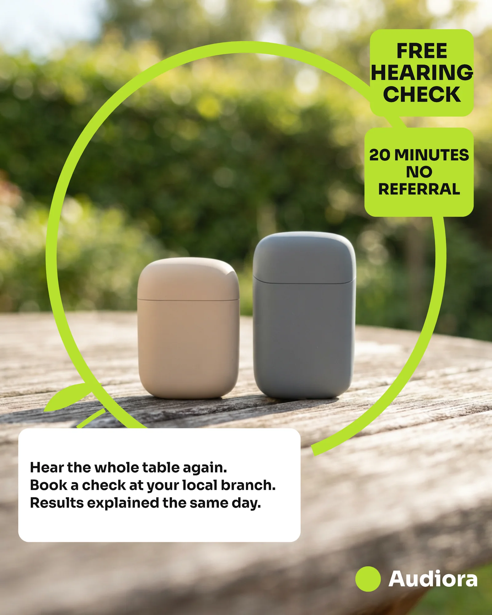Free Hearing Check Arc Sweep Instagram Ad — 4:5 Instagram ad template