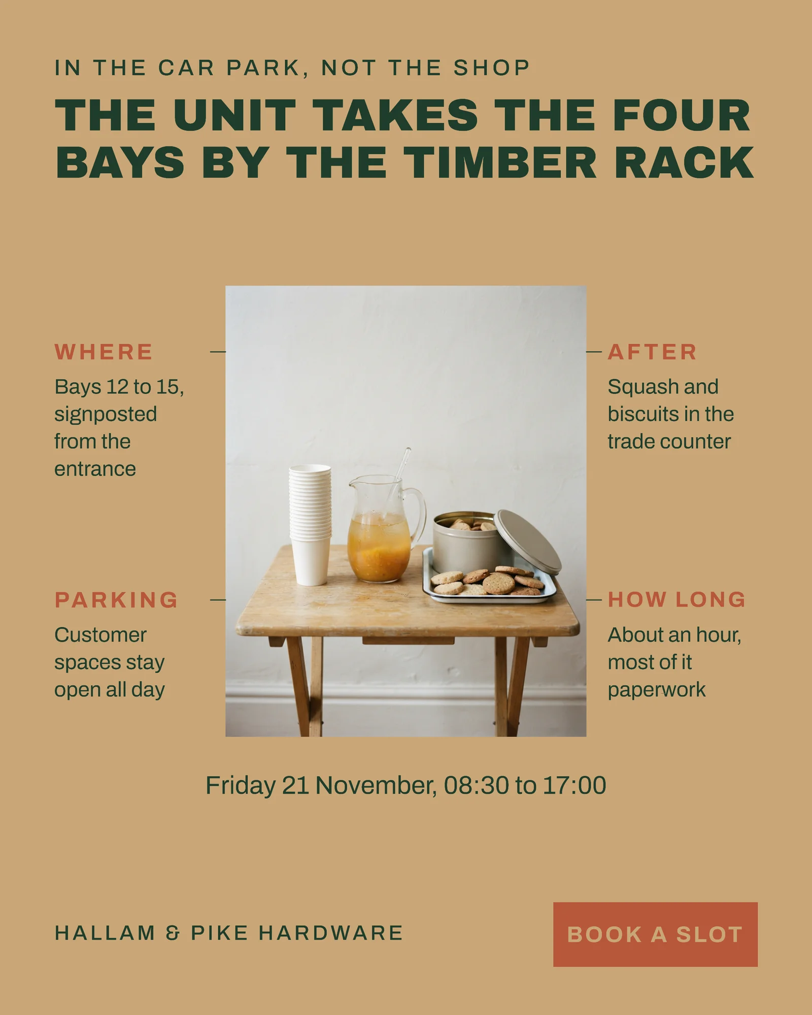 Kraft Terracotta Callout Still Life Hardware Shop Car Park Facebook Ad — 4:5 Facebook ad template
