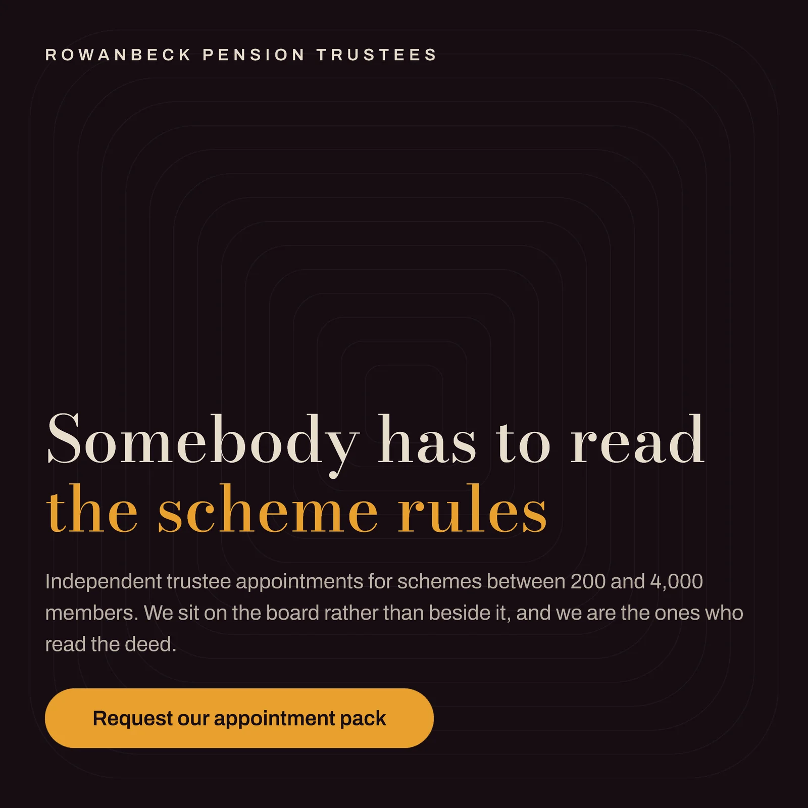 Pension Trustees Scheme Rules LinkedIn Ad — 1:1 LinkedIn ad template