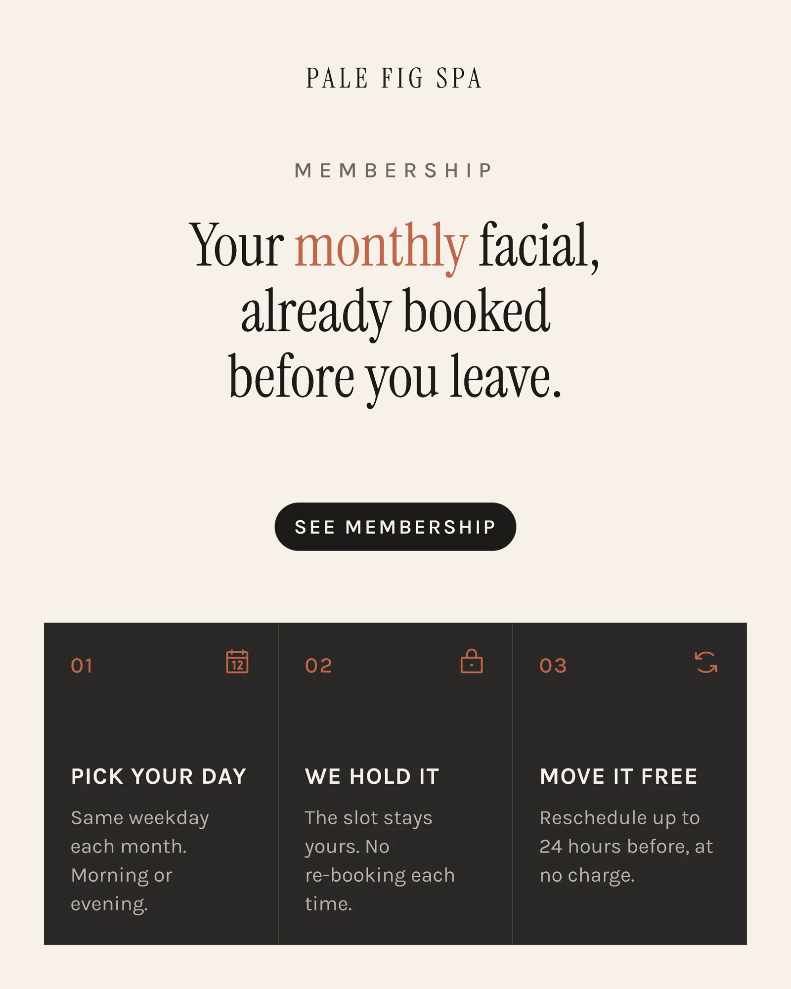 Warm White Numbered Steps Facial Membership Instagram Ad — 4:5 Instagram ad template