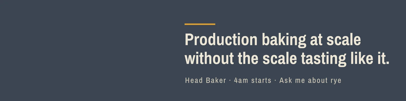 Slate Head Baker Banner — 4:1 LinkedIn banner template