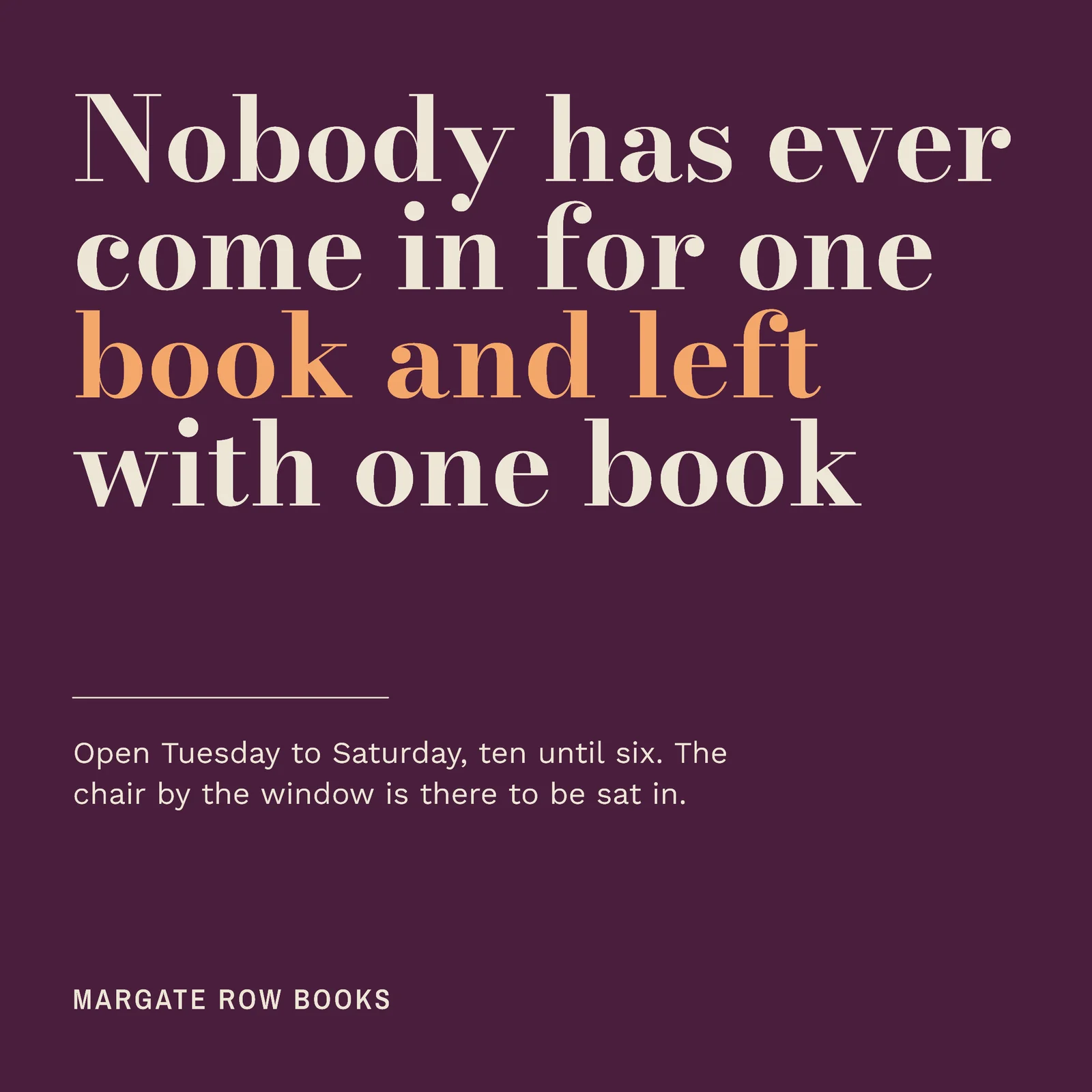 Plum Slab Bookshop One Book Instagram Post — 1:1 Instagram post template