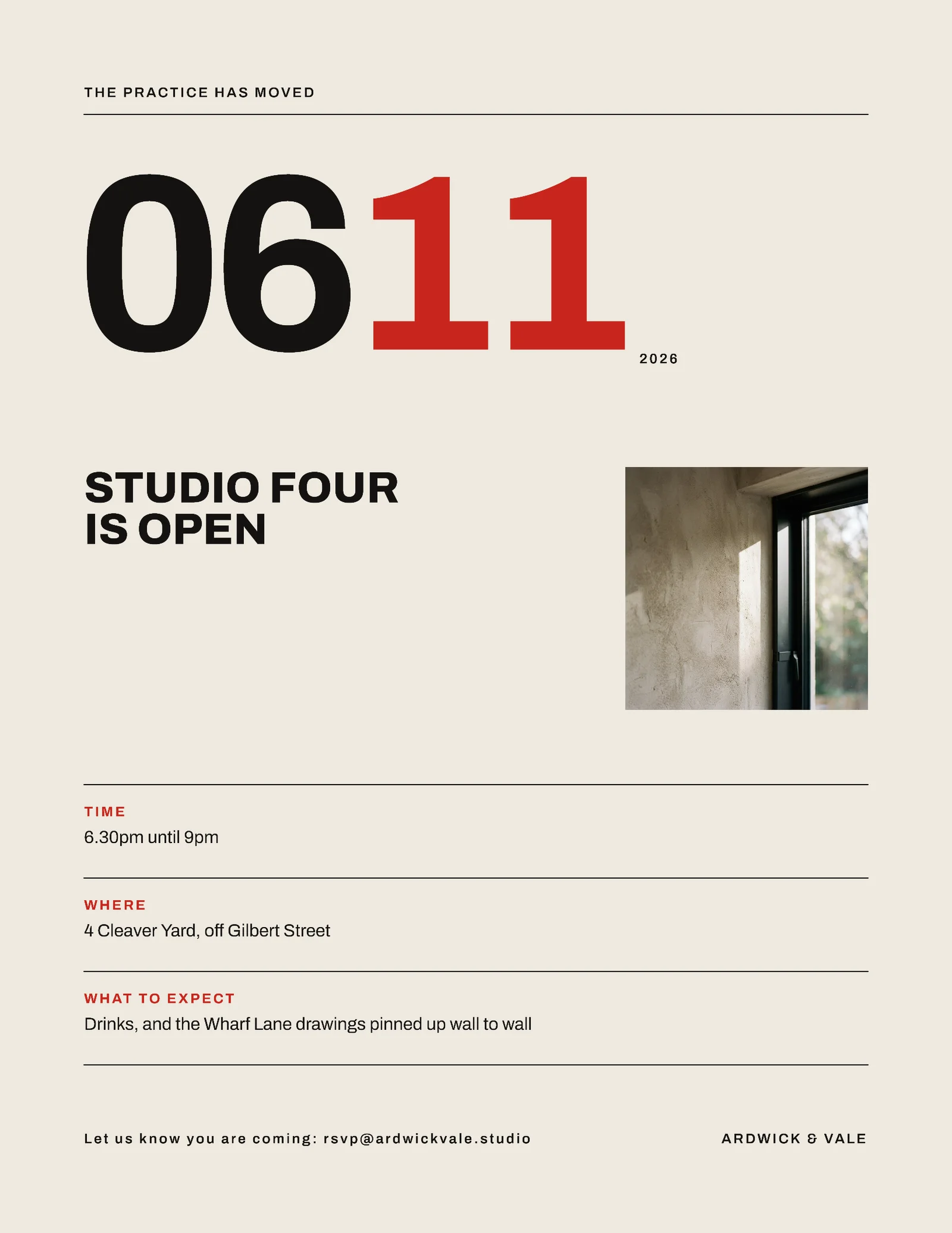 Bone Grid Studio Opening Invitation — Letter Invitation template