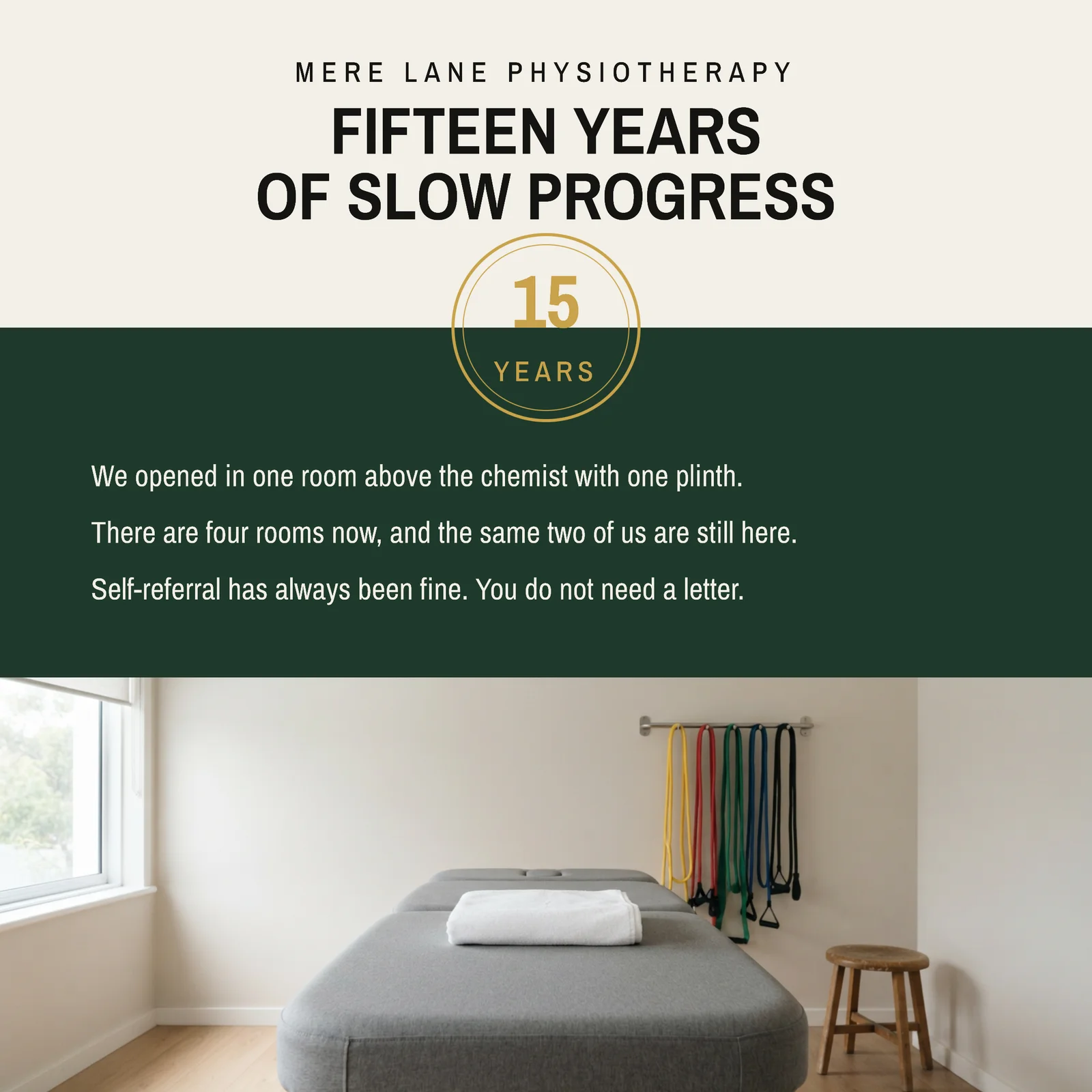 Gold Seal Physiotherapy Fifteen Years Facebook Ad — 1:1 Facebook ad template