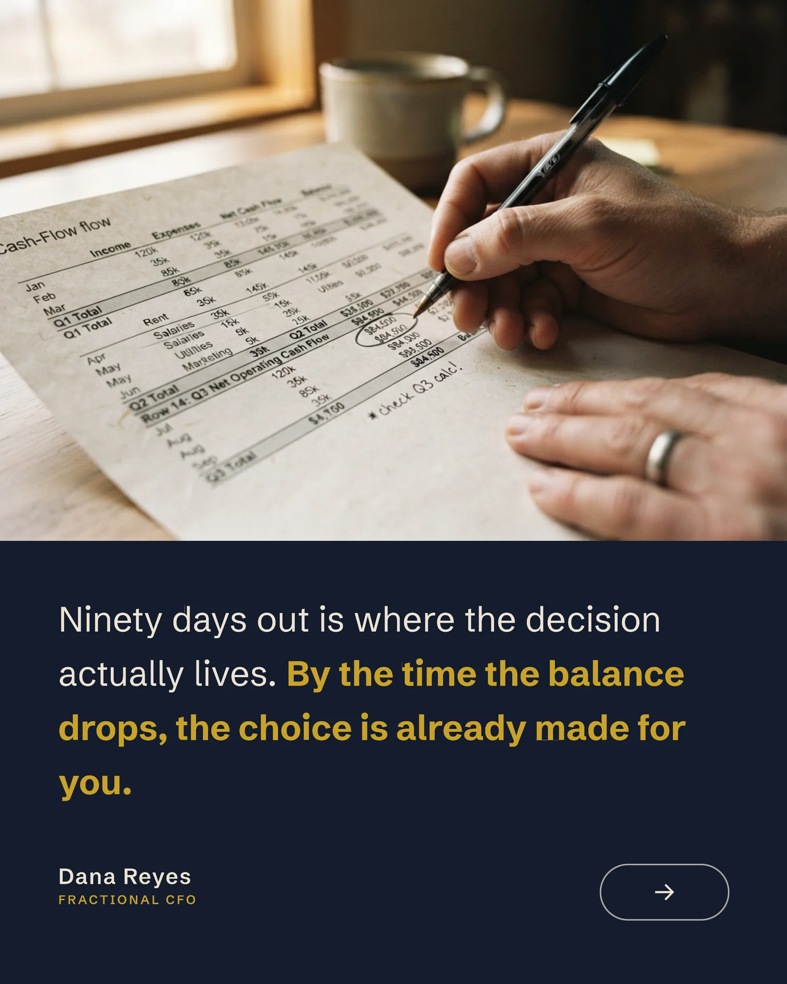 Ink navy expert take carousel — 5-panel Instagram carousel carousel template, page 3 of 5