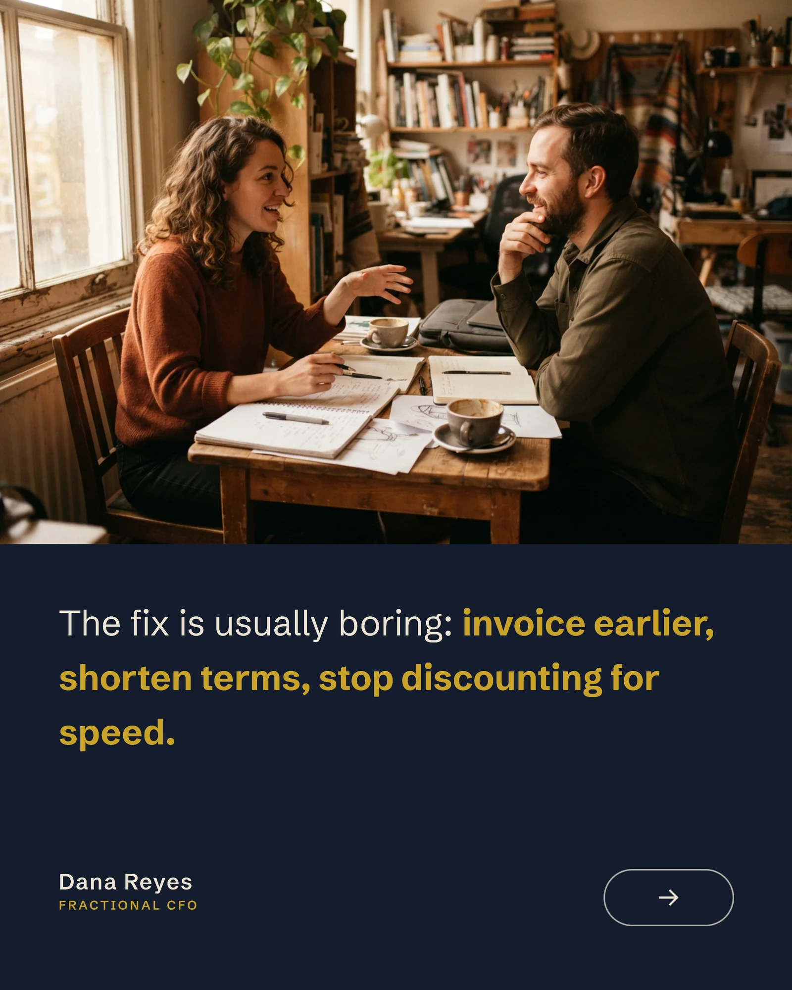 Ink navy expert take carousel — 5-panel Instagram carousel carousel template, page 4 of 5
