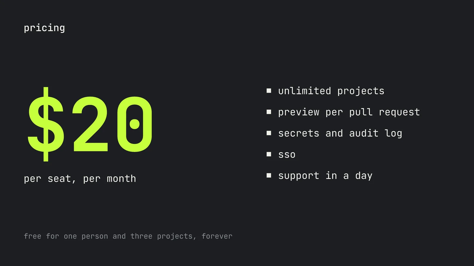 Single Price Pricing Slide — 16:9 Slide template
