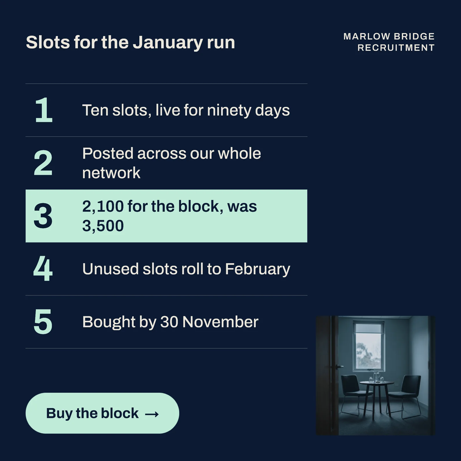 Recruiting Black Friday Job Slots LinkedIn Ad — 1:1 LinkedIn ad template