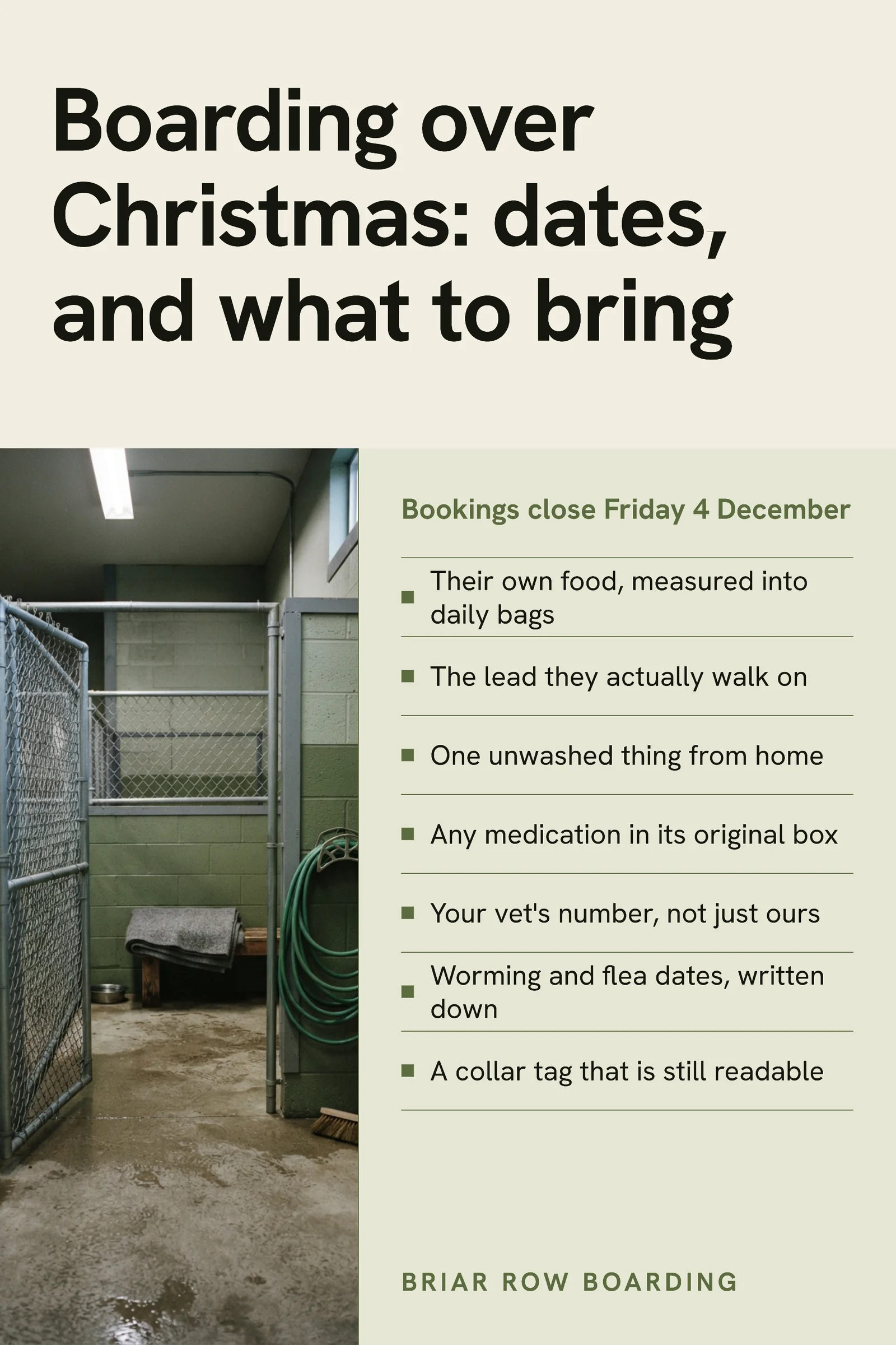 Kennels Christmas Boarding Pinterest Pin — 2:3 Pinterest pin template