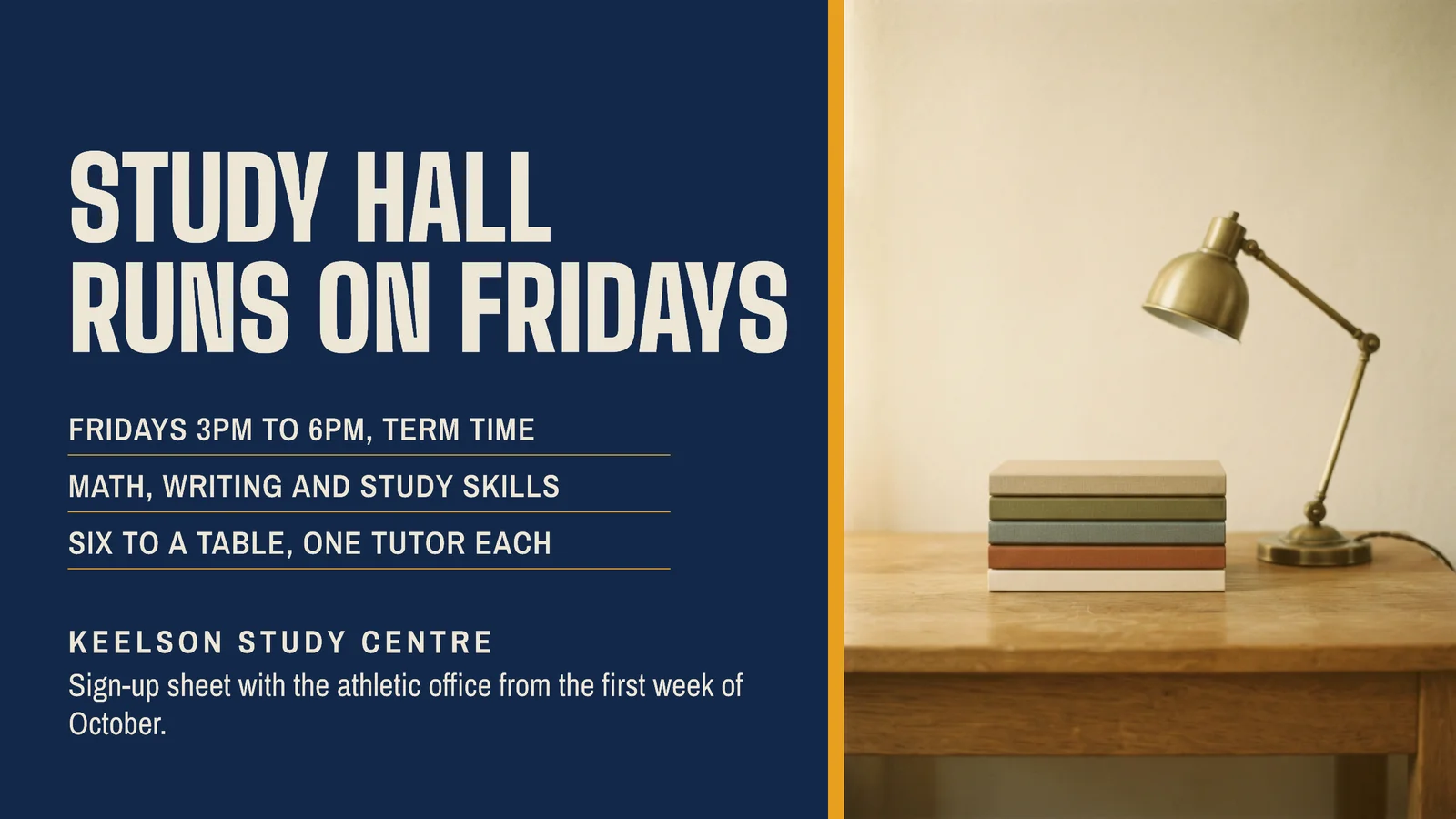 Accent Bar Split Study Hall Friday Term YouTube Ad — 16:9 YouTube ad template