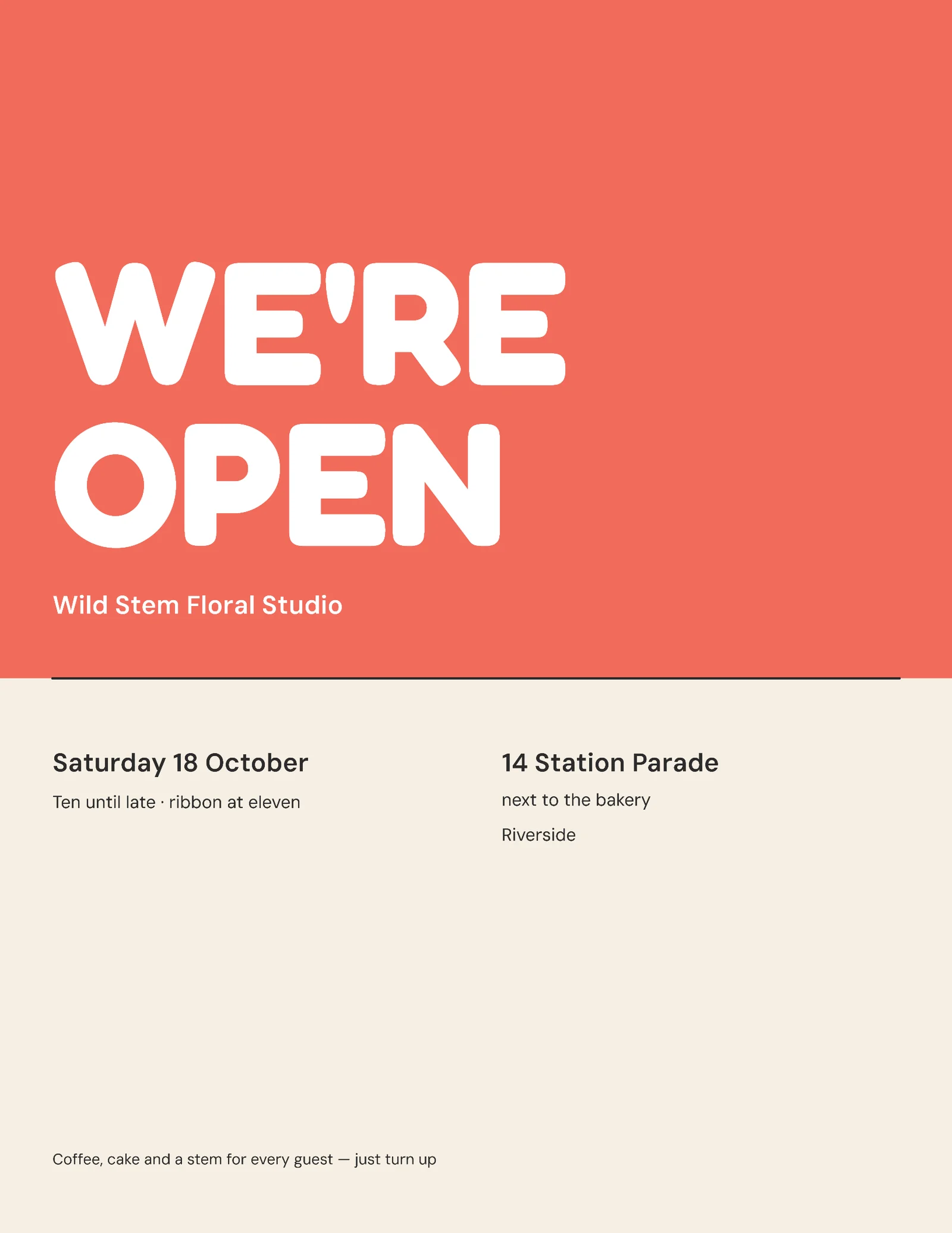 Block Modern Grand Opening Invitation — Letter Invitation template