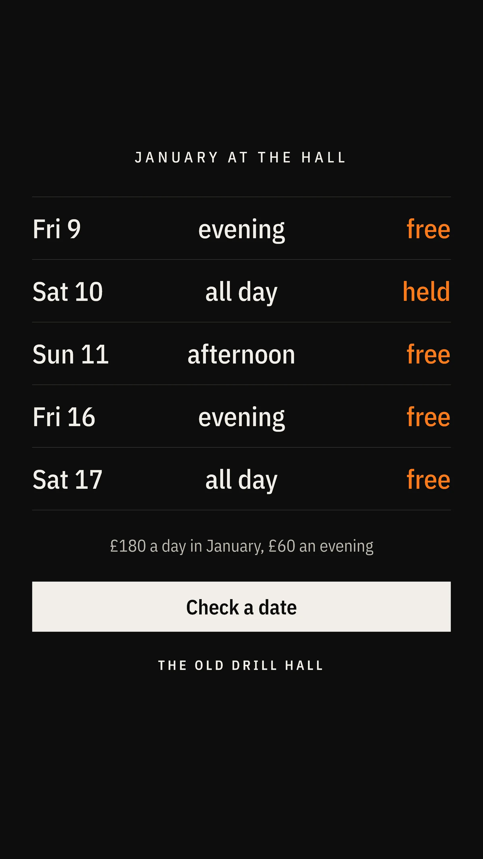 Village Hall January Dates New Year Facebook Story — 9:16 Facebook story template