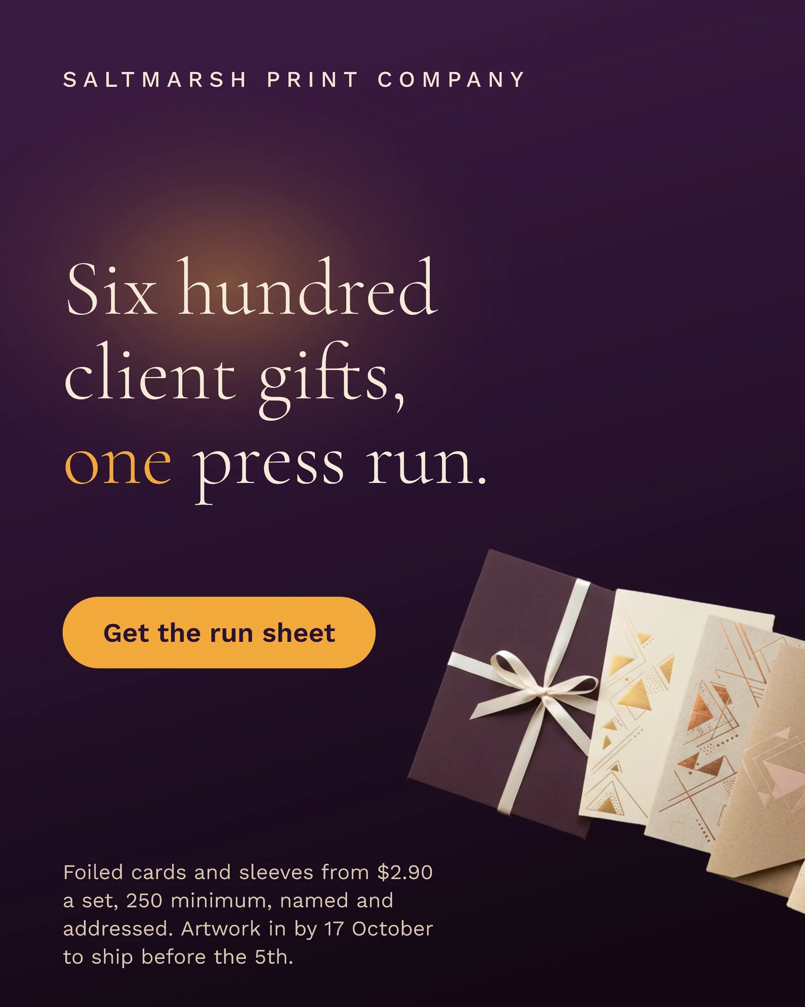 Aubergine Bloom Fanned Print Corporate Diwali Gifting LinkedIn Ad — 4:5 LinkedIn ad template