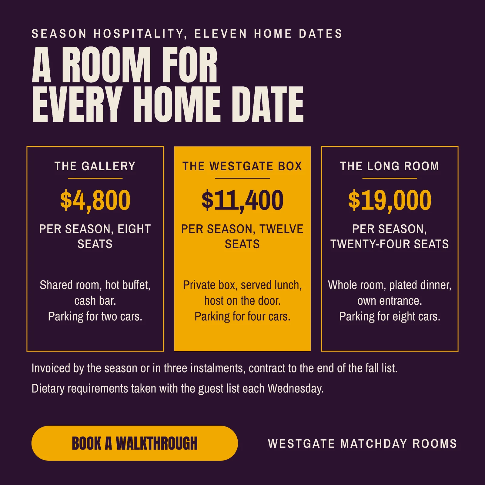 Tier Plate Trio Matchday Hospitality LinkedIn Ad — 1:1 LinkedIn ad template