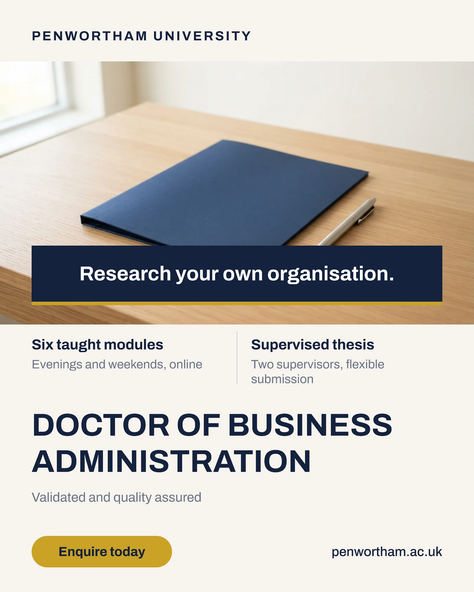 Doctorate programme banner — 4:5 Instagram ad template