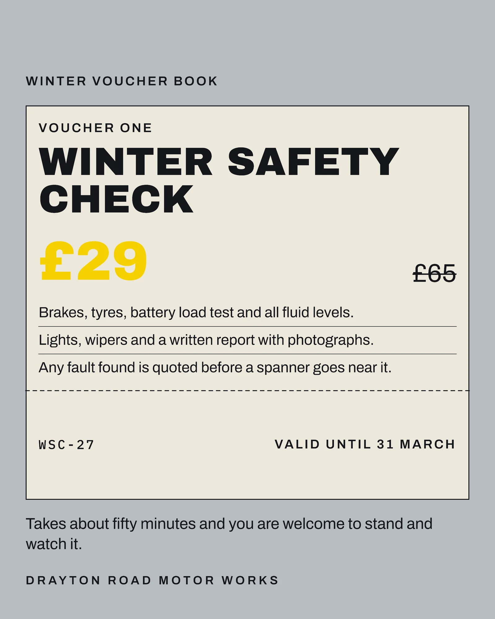 Concrete Voucher Book Motor Works Black Friday Winter Jobs Instagram Carousel — 5-panel Instagram carousel carousel template, page 2 of 5