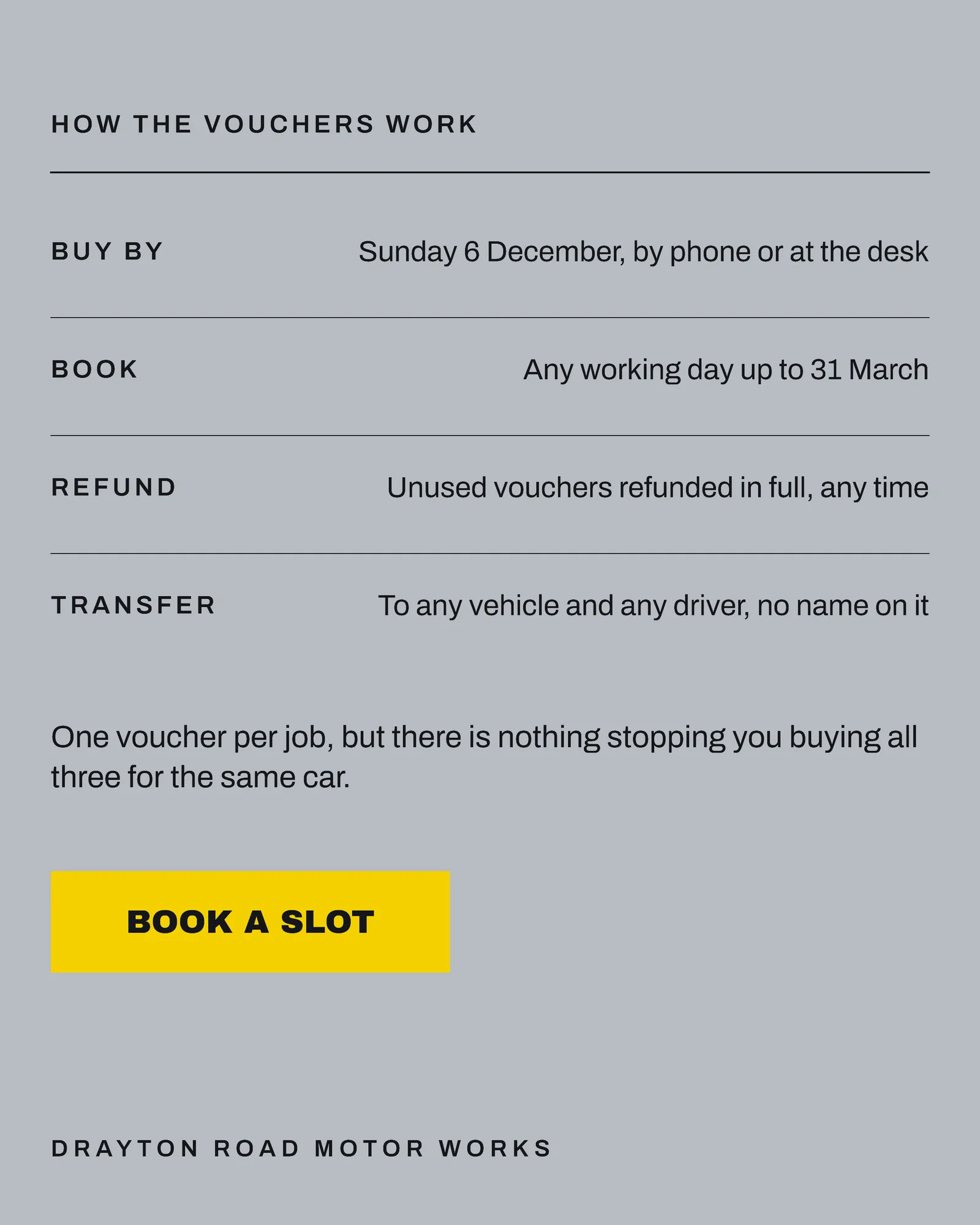 Concrete Voucher Book Motor Works Black Friday Winter Jobs Instagram Carousel — 5-panel Instagram carousel carousel template, page 5 of 5