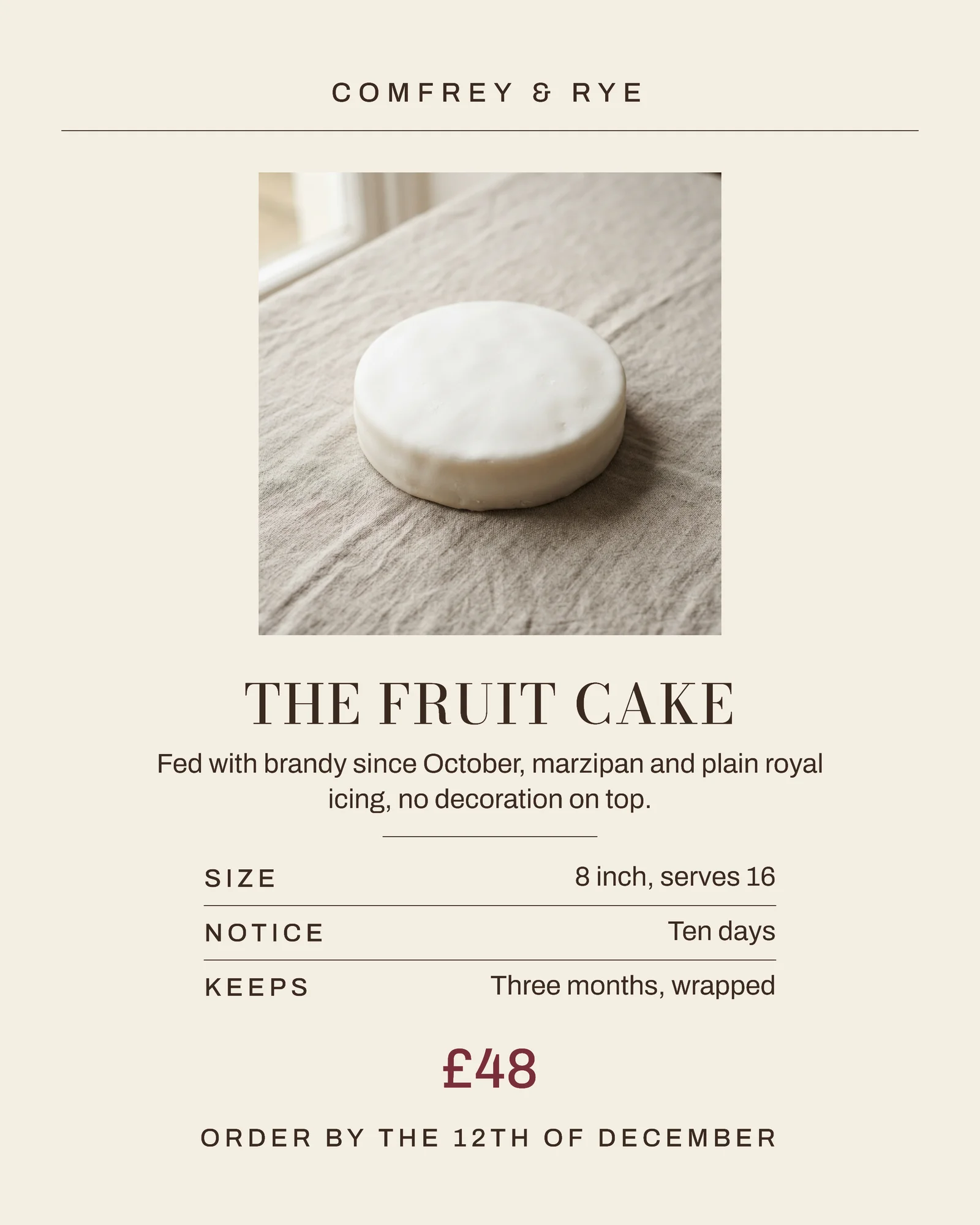Ivory Claret Catalogue Bakery Christmas Order Card Instagram Carousel — 5-panel Instagram carousel carousel template, page 2 of 5