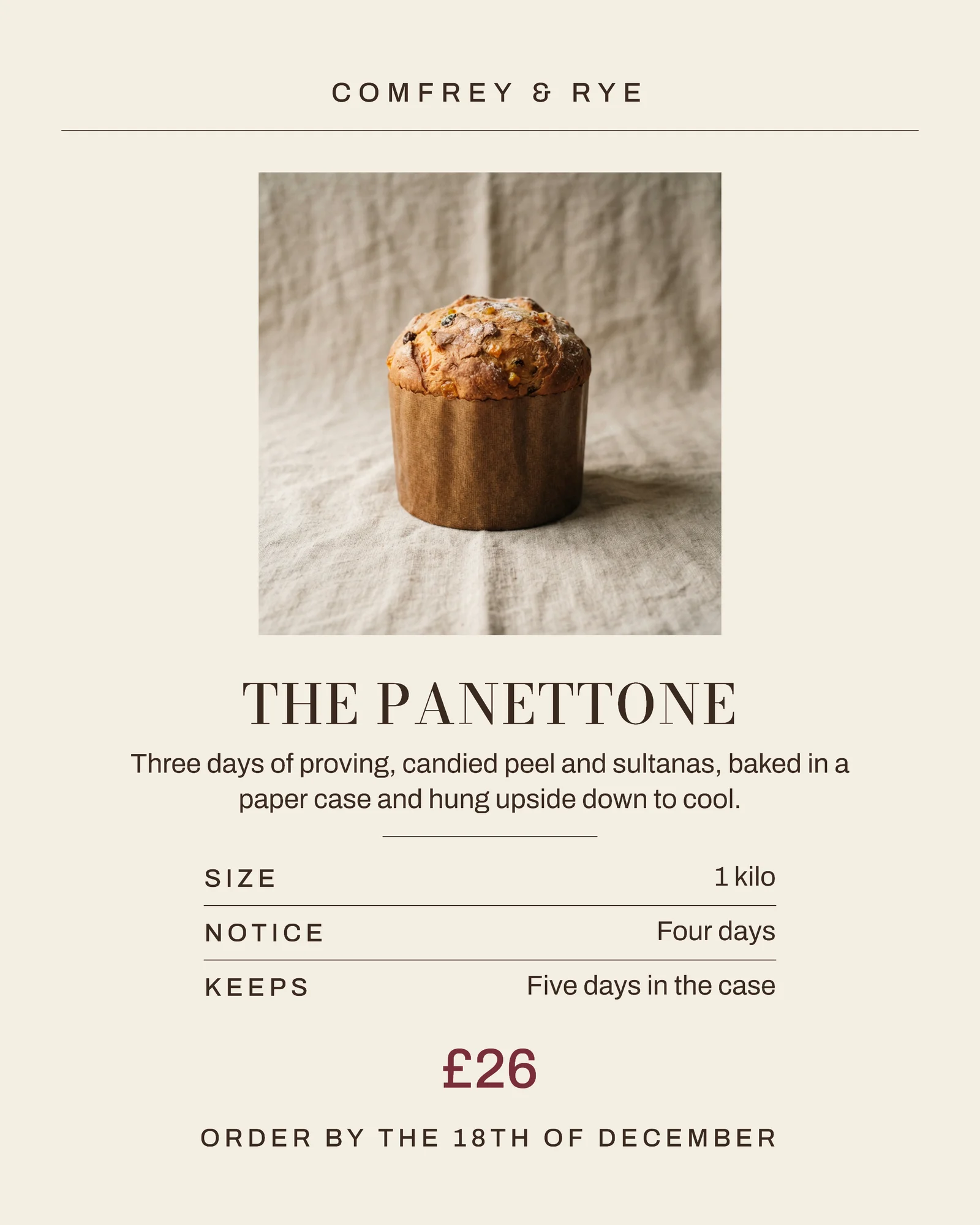 Ivory Claret Catalogue Bakery Christmas Order Card Instagram Carousel — 5-panel Instagram carousel carousel template, page 3 of 5