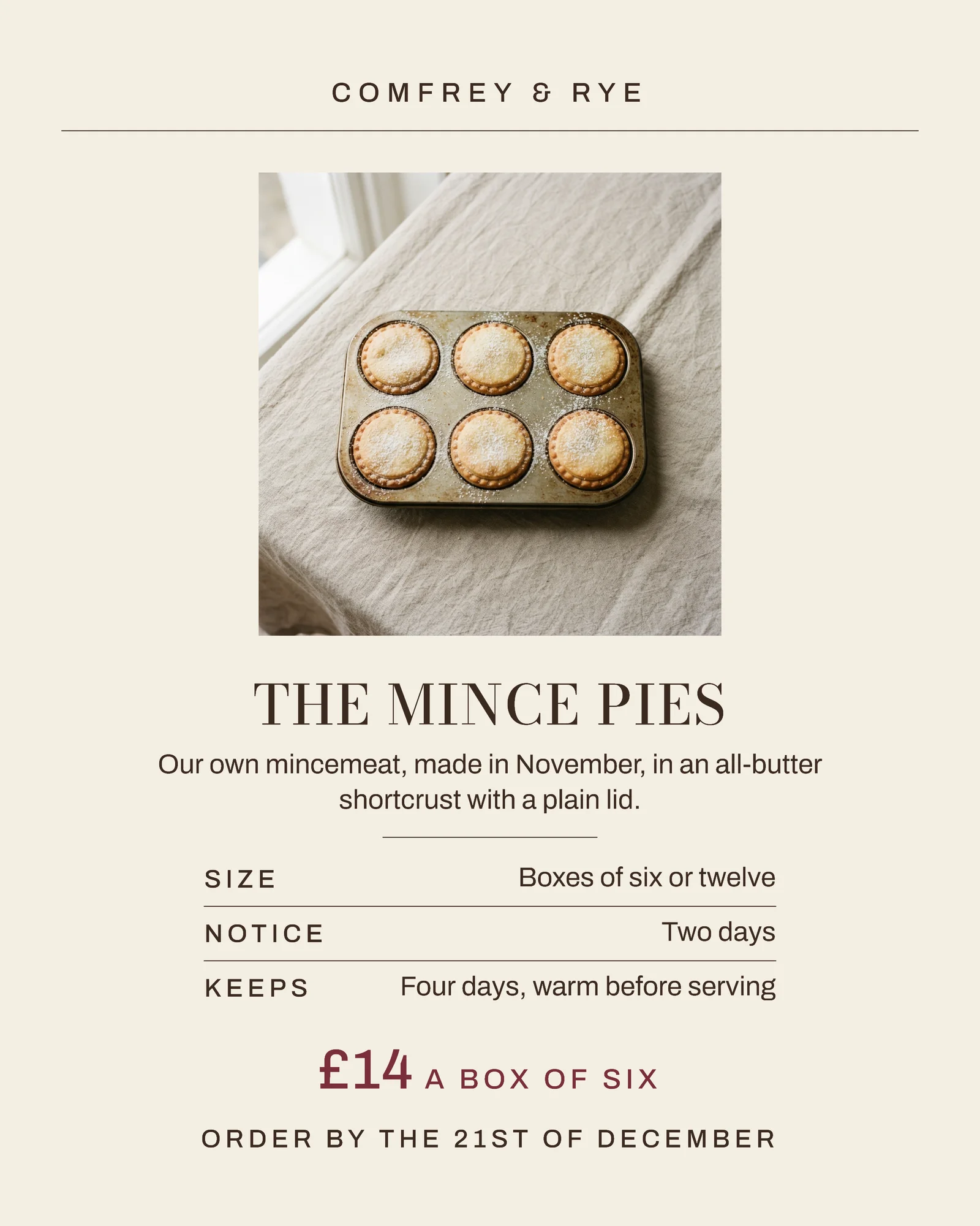 Ivory Claret Catalogue Bakery Christmas Order Card Instagram Carousel — 5-panel Instagram carousel carousel template, page 4 of 5