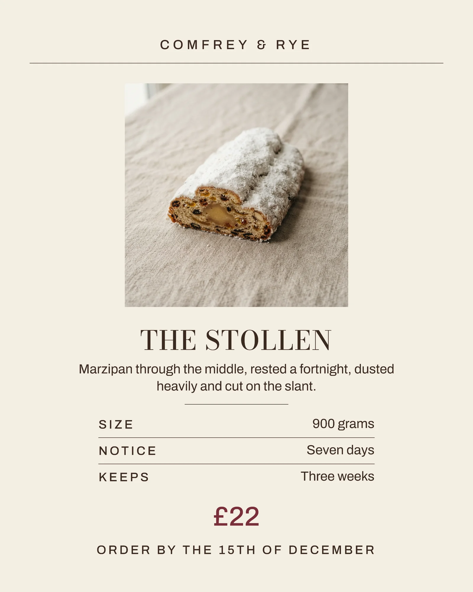 Ivory Claret Catalogue Bakery Christmas Order Card Instagram Carousel — 5-panel Instagram carousel carousel template, page 5 of 5