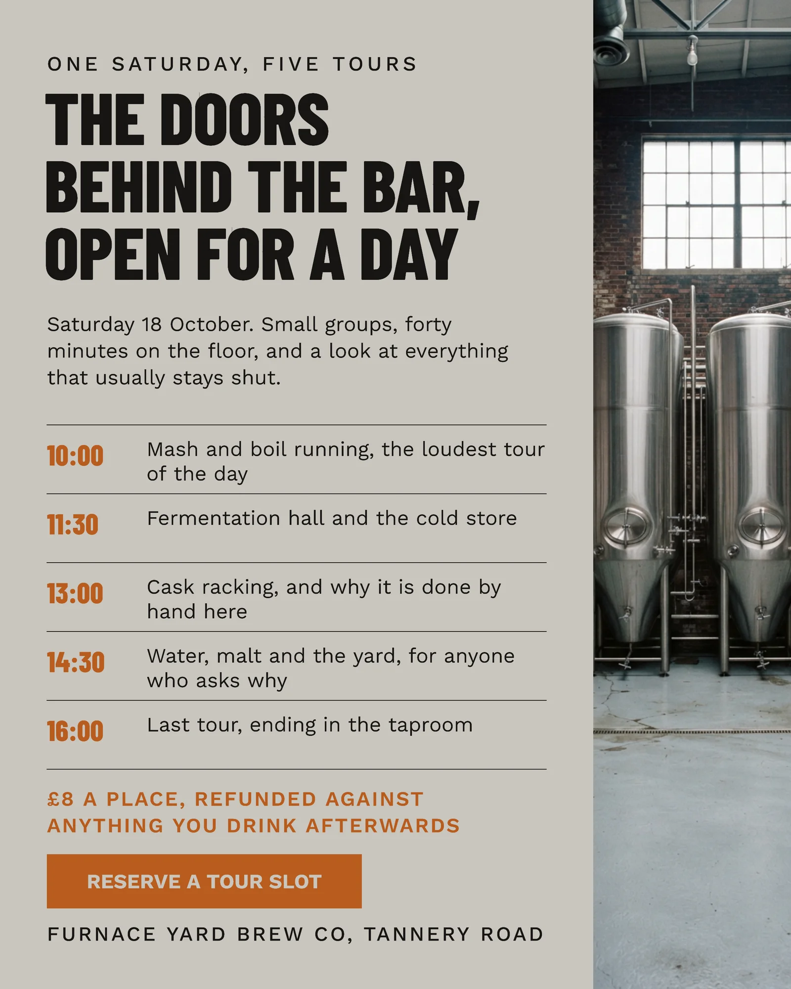 Concrete Amber Photo Strip Time Rows Brewery Tour Day Facebook Ad — 4:5 Facebook ad template