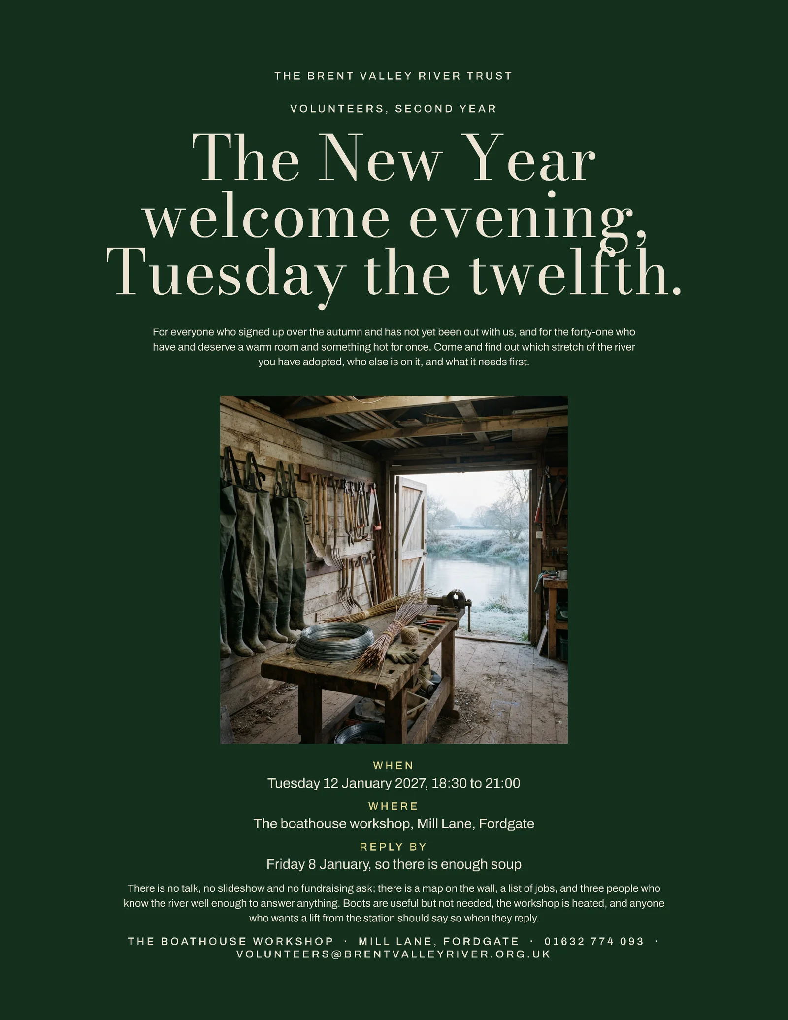 Forest Centre Axis Nonprofit New Year Volunteers Invitation — Letter Invitation template