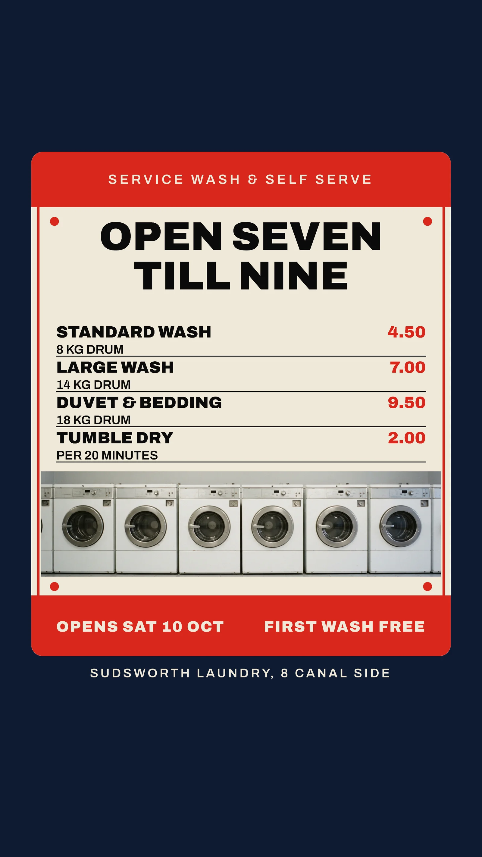 Coin-Op Plate Laundrette Launch Instagram Story — 9:16 Instagram story template