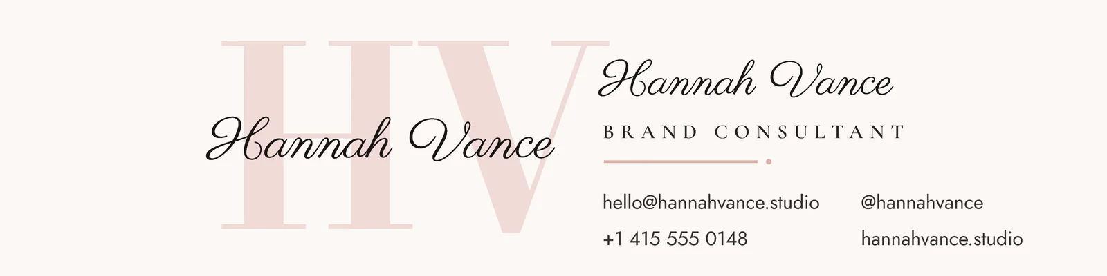 Monogram contact card banner — 4:1 LinkedIn banner template