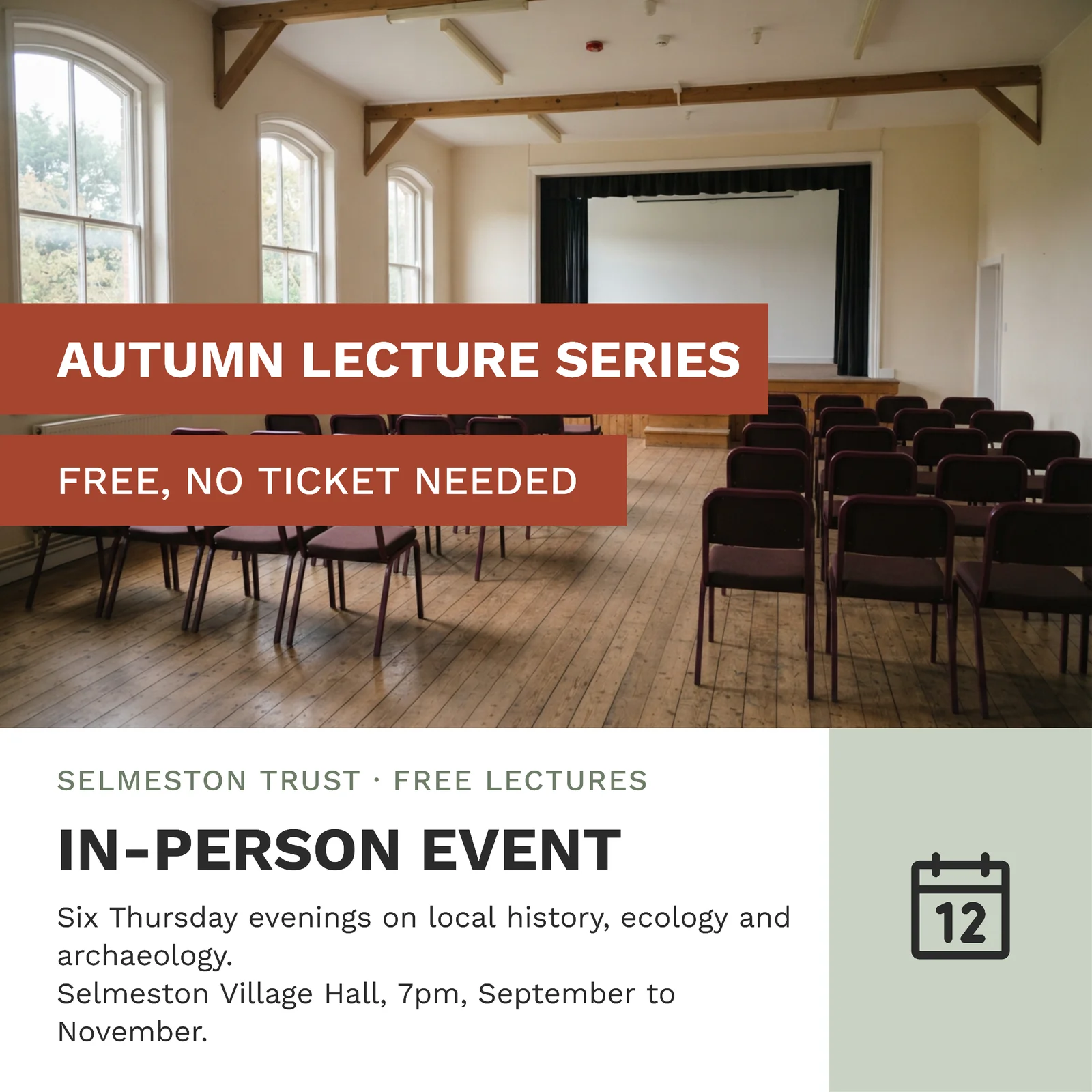 Banner over hall photo — 1:1 Instagram ad template