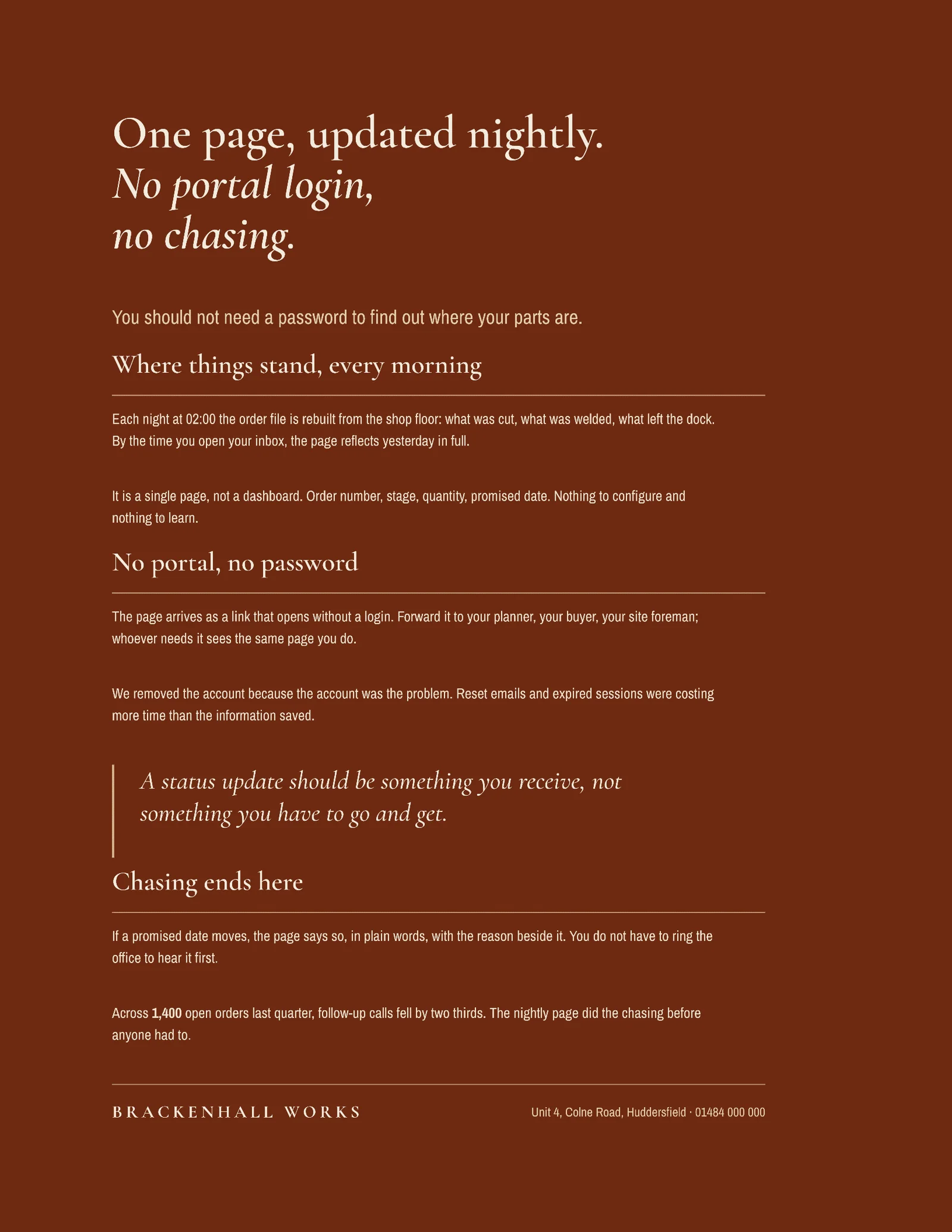 Where Your Order Is One Pager — Letter One pager template