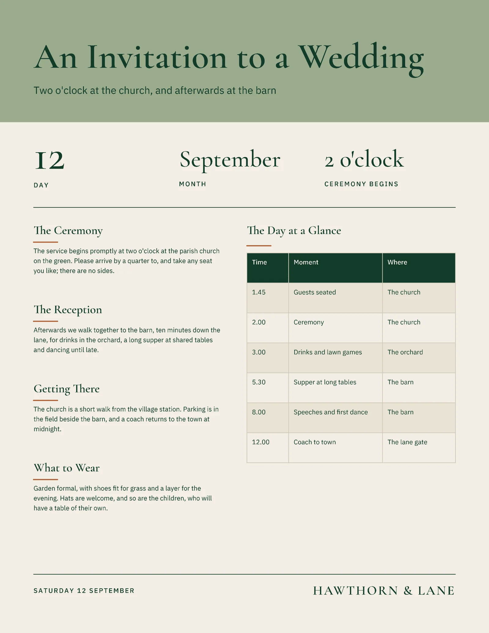 The Date Invitation — Letter Invitation template