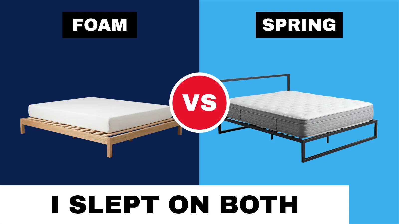 Mattress Showdown YouTube Thumbnail — 16:9 Youtube thumbnail template