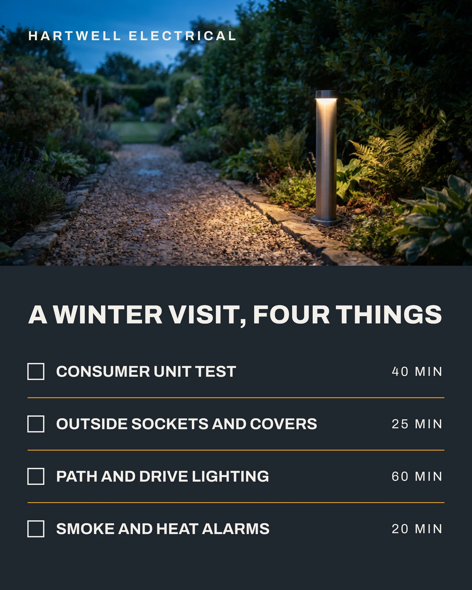 Slate Amber Horizon Split Electrical Winter Visit Facebook Carousel — 4-panel Facebook carousel carousel template, page 2 of 4