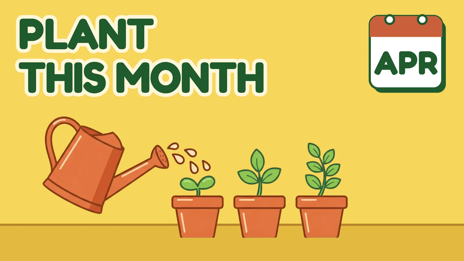 Gardening Calendar YouTube Thumbnail — 16:9 Youtube thumbnail template